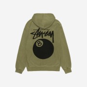 Stussy 8 Ball Pigment Dyed Zip Hoodie Olive