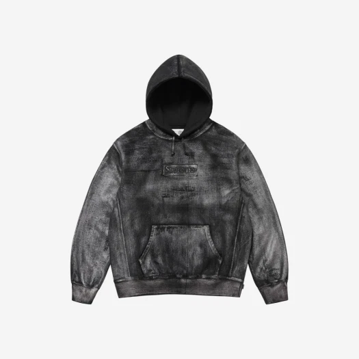 Supreme x MM6 Maison Margiela Foil Box Logo Hooded Sweatshirt Black - 24SS,Supreme