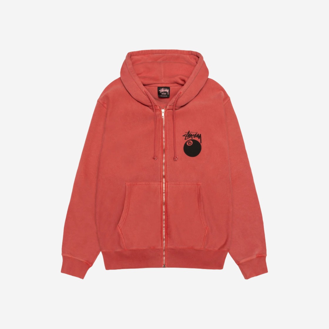 Stussy 8 Ball Pigment Dyed Zip Hoodie Guava 상세 이미지 2