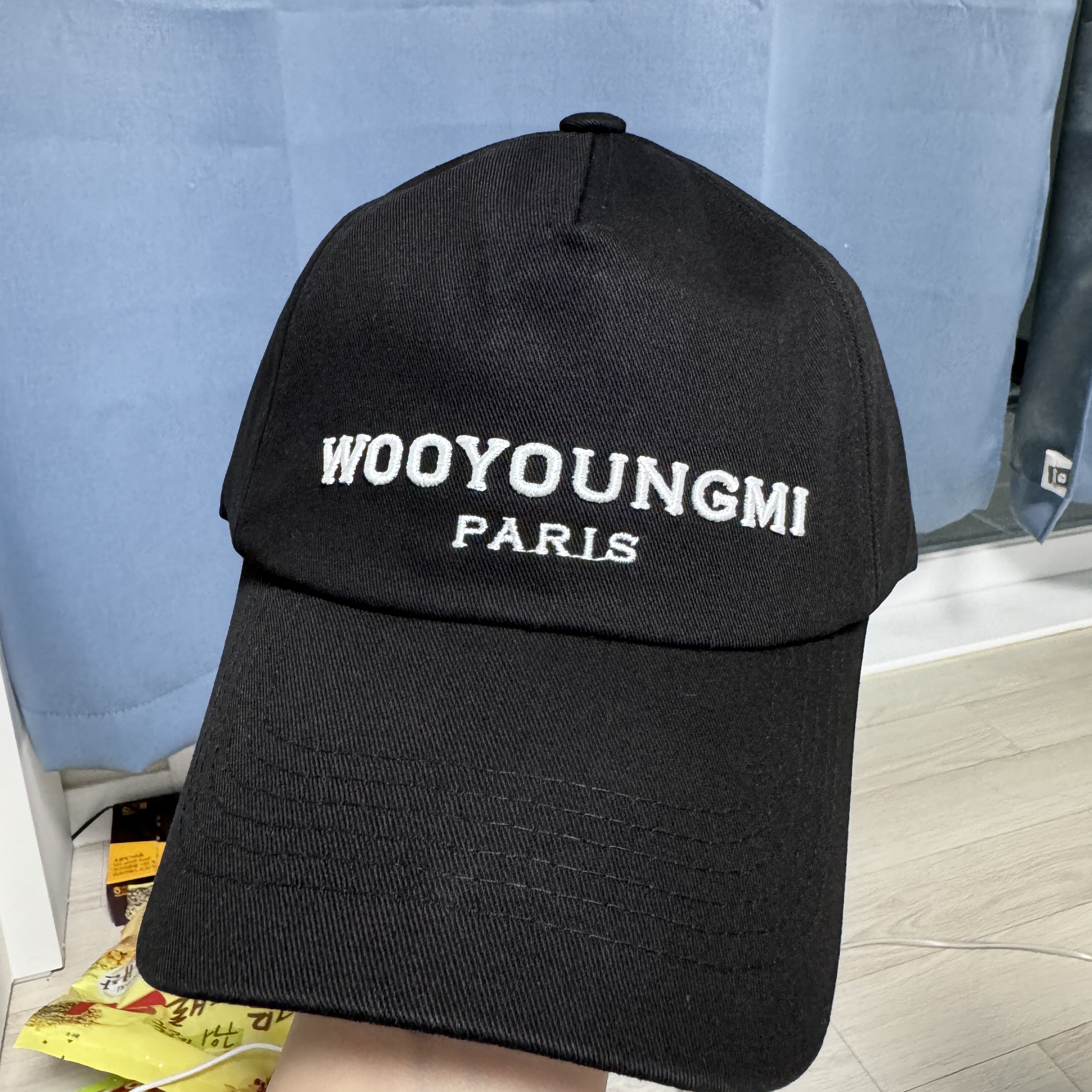 Wooyoungmi Embroidered Ball Cap Black - 23SS 착용 스타일