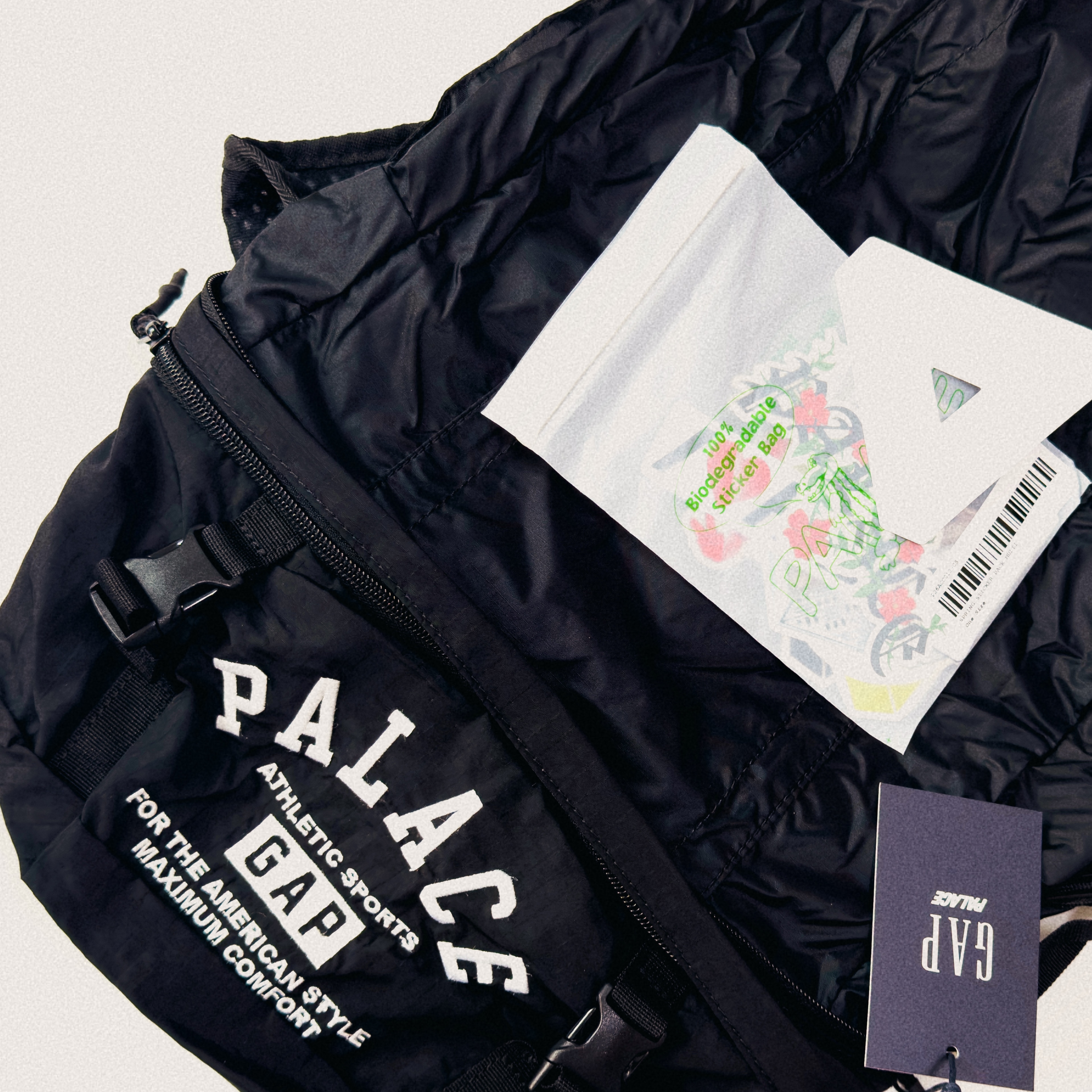 Palace x Gap Backpack Black - 24SS 착용 스타일 - 1