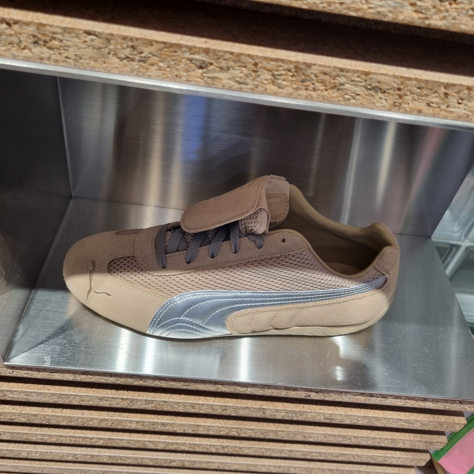 Puma x Open Yy Speedcat Prairie Tan Matte Silver 착용 스타일