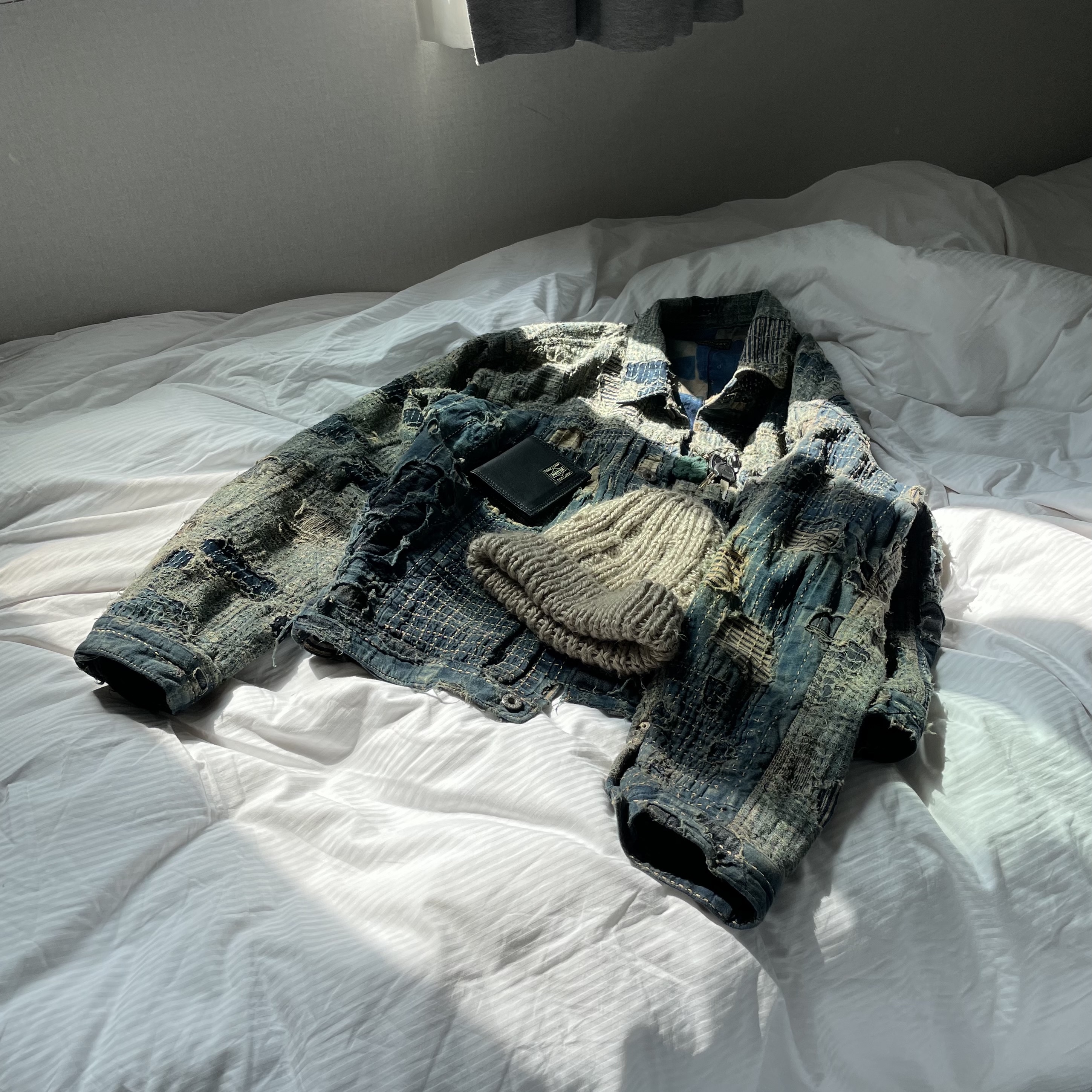 Kapital Boro Spring 1st Jacket Indigo 착용 스타일 - 1