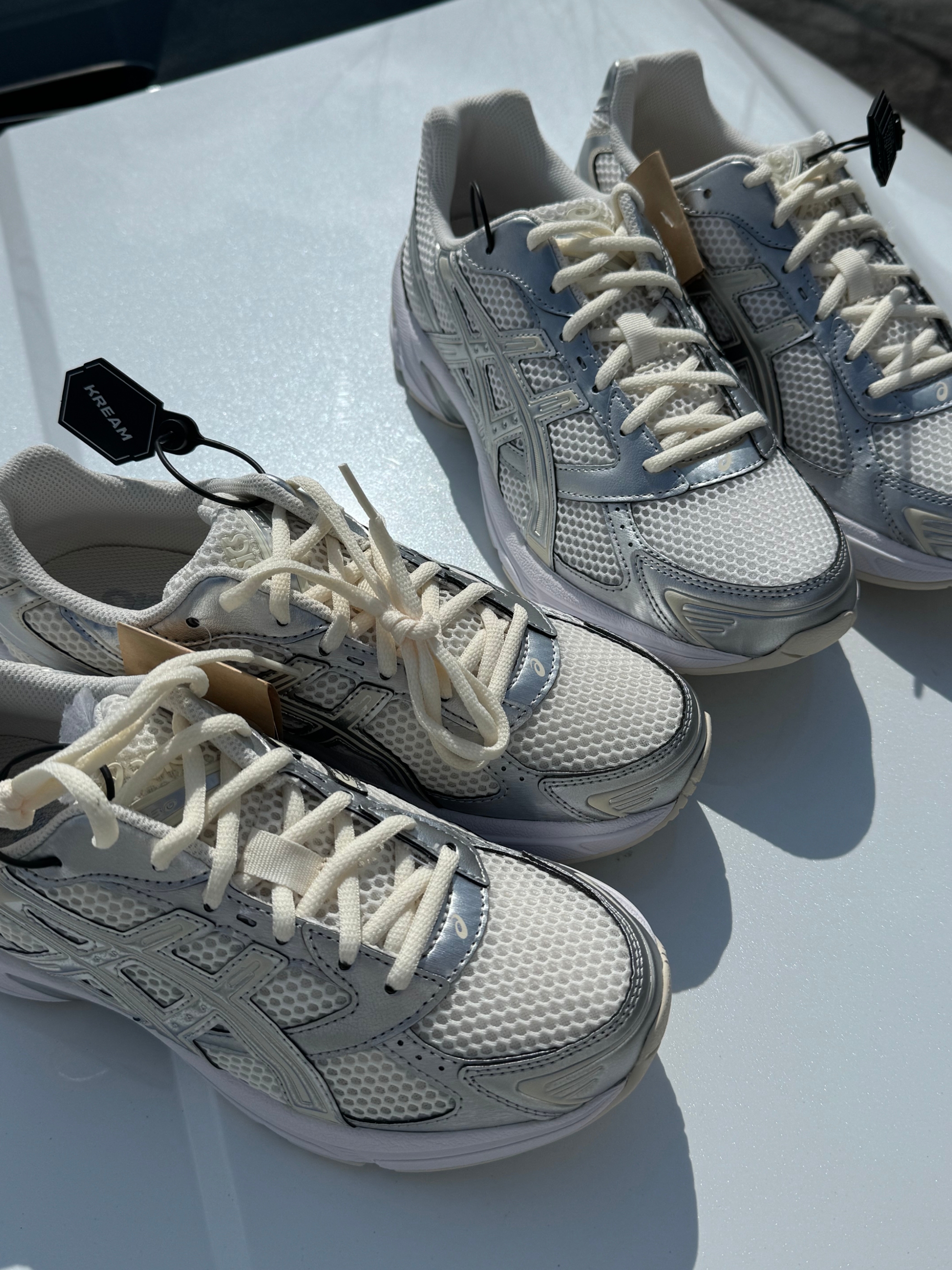 (W) Asics Gel-1130 Cream Pure Silver 착용 스타일