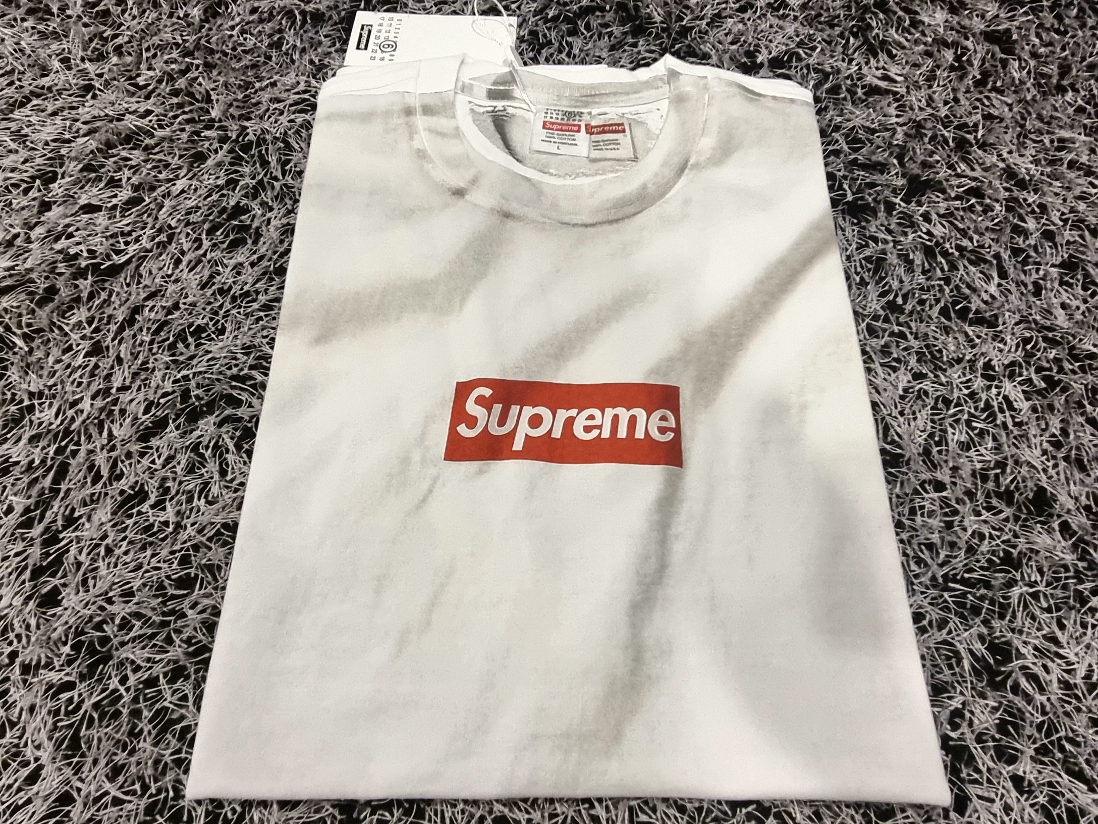 Supreme x MM6 Maison Margiela Box Logo T-Shirt White - 24SS 착용 스타일 - 1