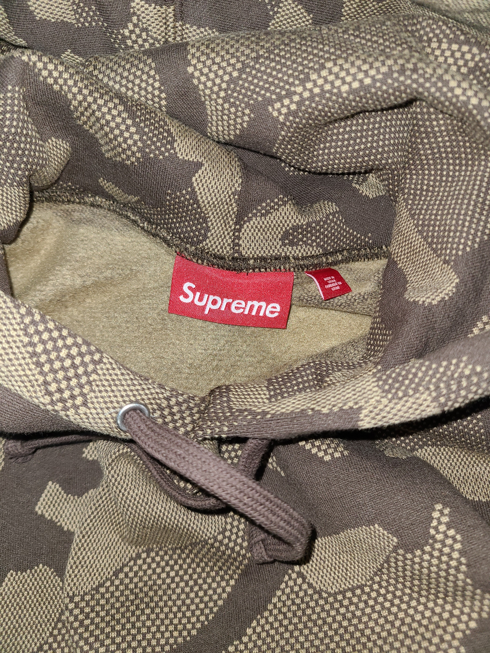 Supreme Jacquard Stripe Hooded Sweatshirt Brown Camo - 24SS 착용 스타일 - 1
