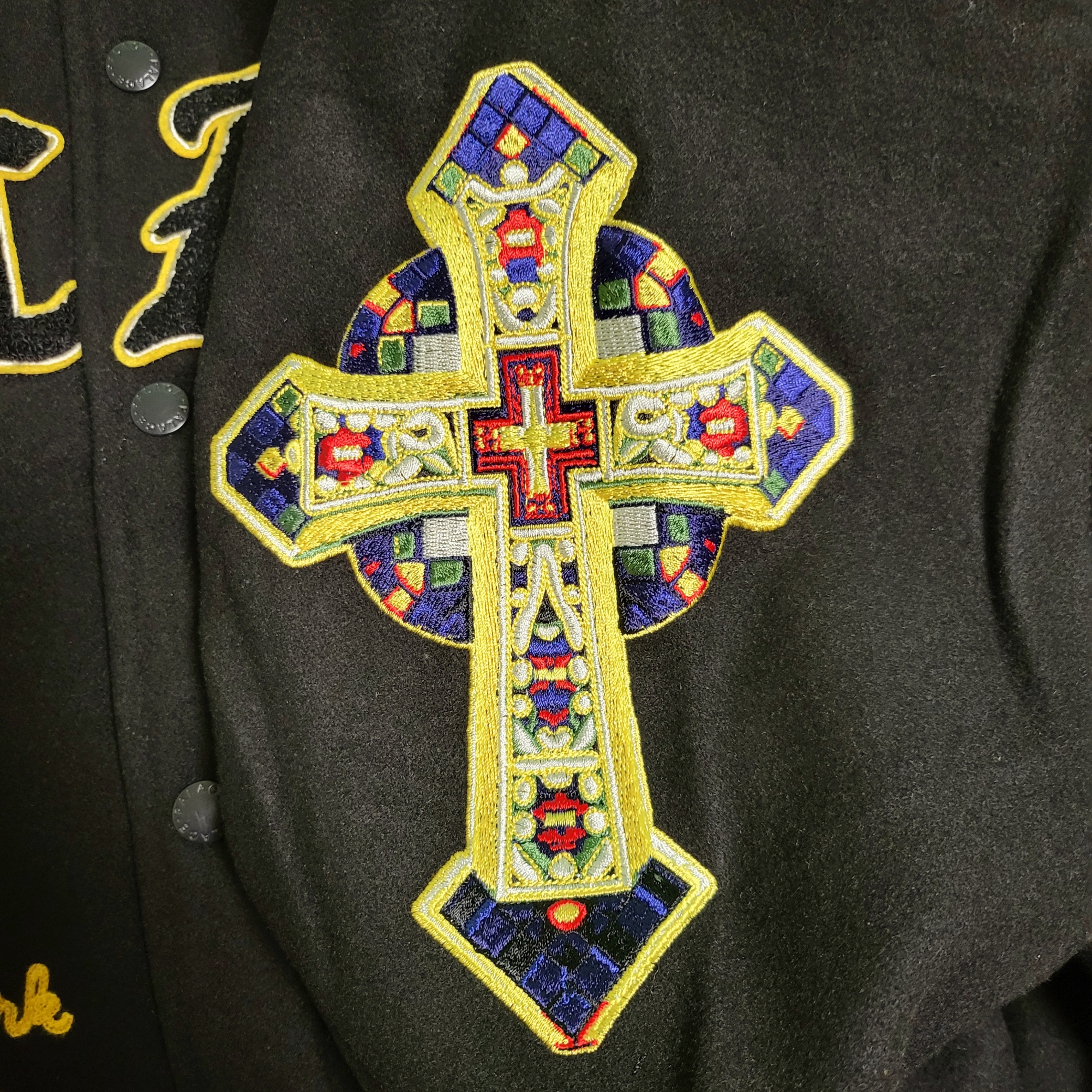 Palace Saints Varsity Jacket Black - 24SS 착용 스타일 - 3