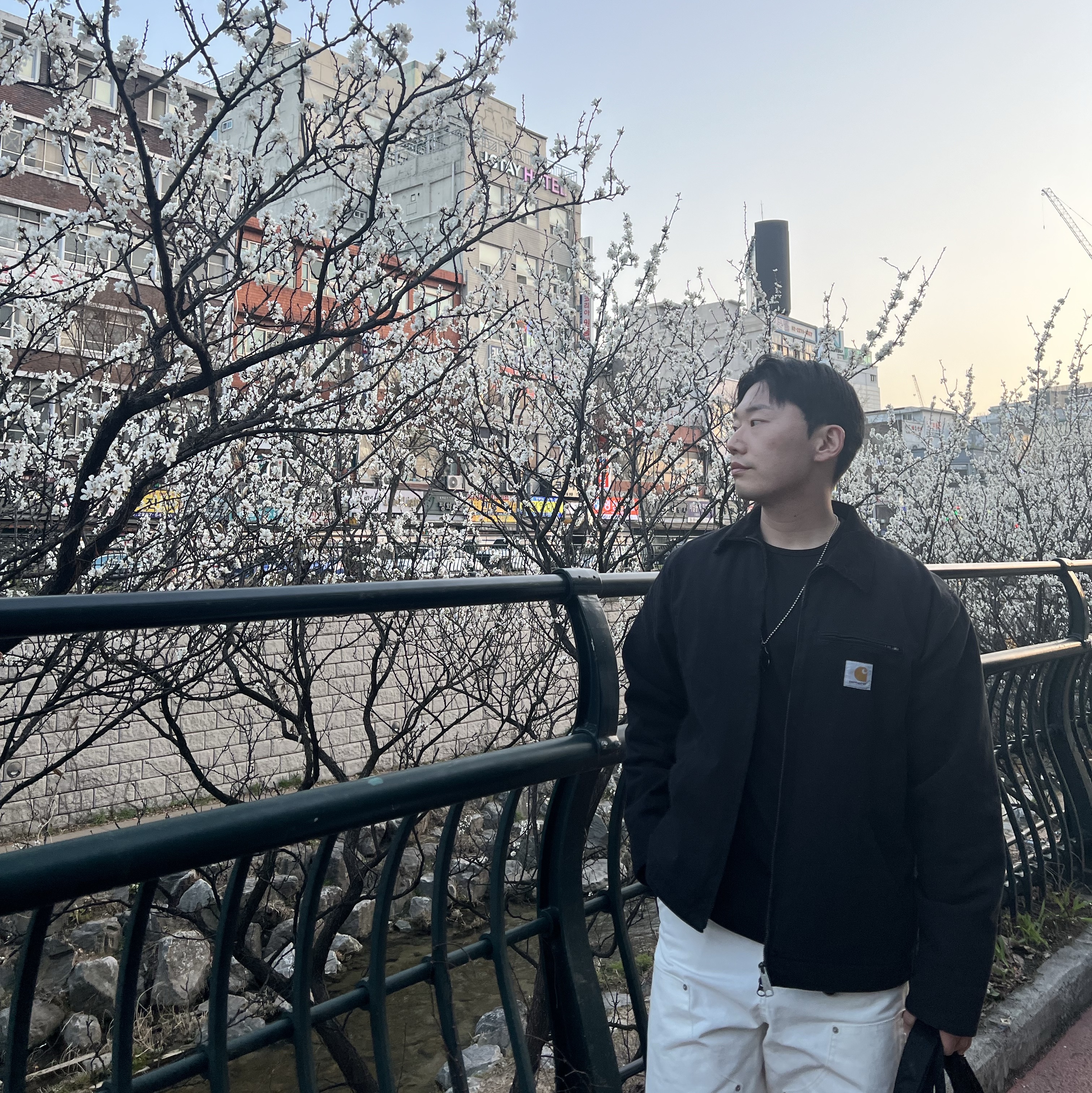 Carhartt WIP Organic Cotton Dearborn Canvas Detroit Jacket Black Rigid - Spring, Timberland x Supreme Diamond Plate 6 Inch Premium Waterproof Boot Black - 23FW - Medium 착용 스타일 - 2