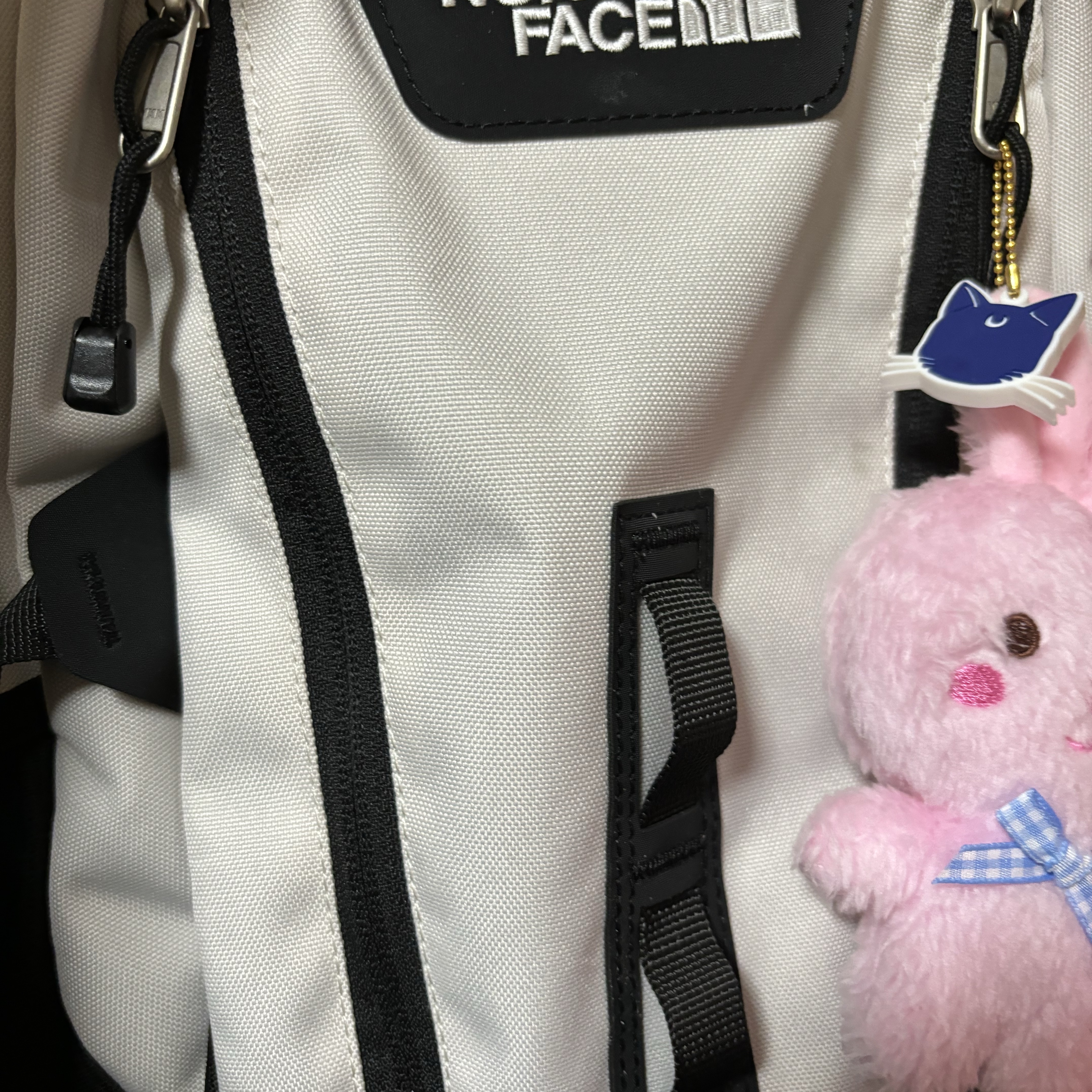 The North Face Mini Shot Vanilla 착용 스타일
