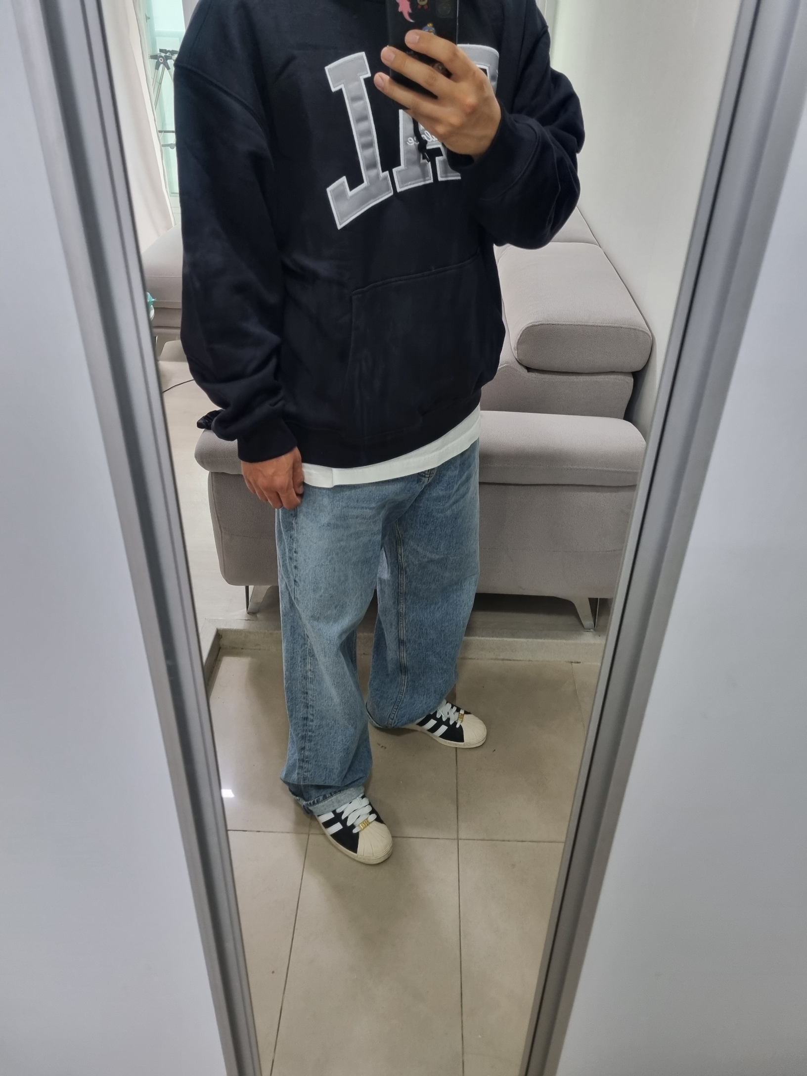 Palace x Gap Hood Black - 24SS 착용 스타일