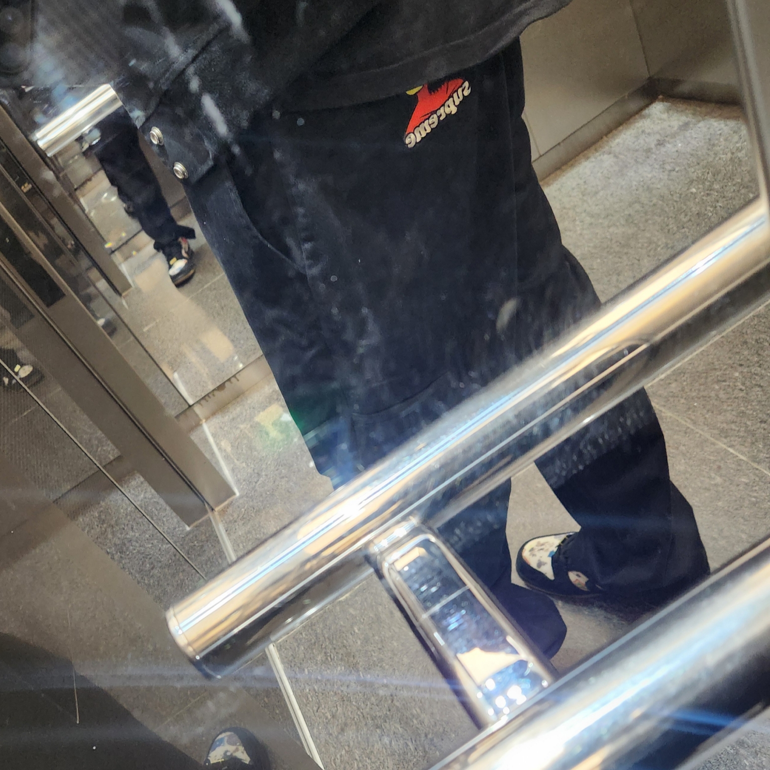 Supreme x Toy Machine Work Pant Black - 24SS 착용 스타일