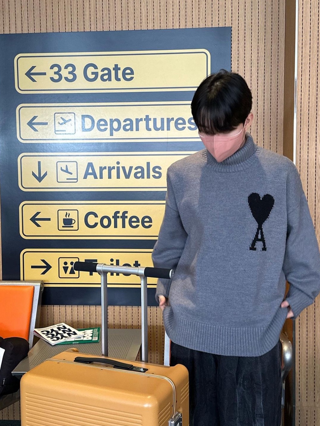 Ami de Coeur Funnel Neck Sweater Grey Black, Nike x Supreme Air Force 1 Low Black 착용 스타일 - 3