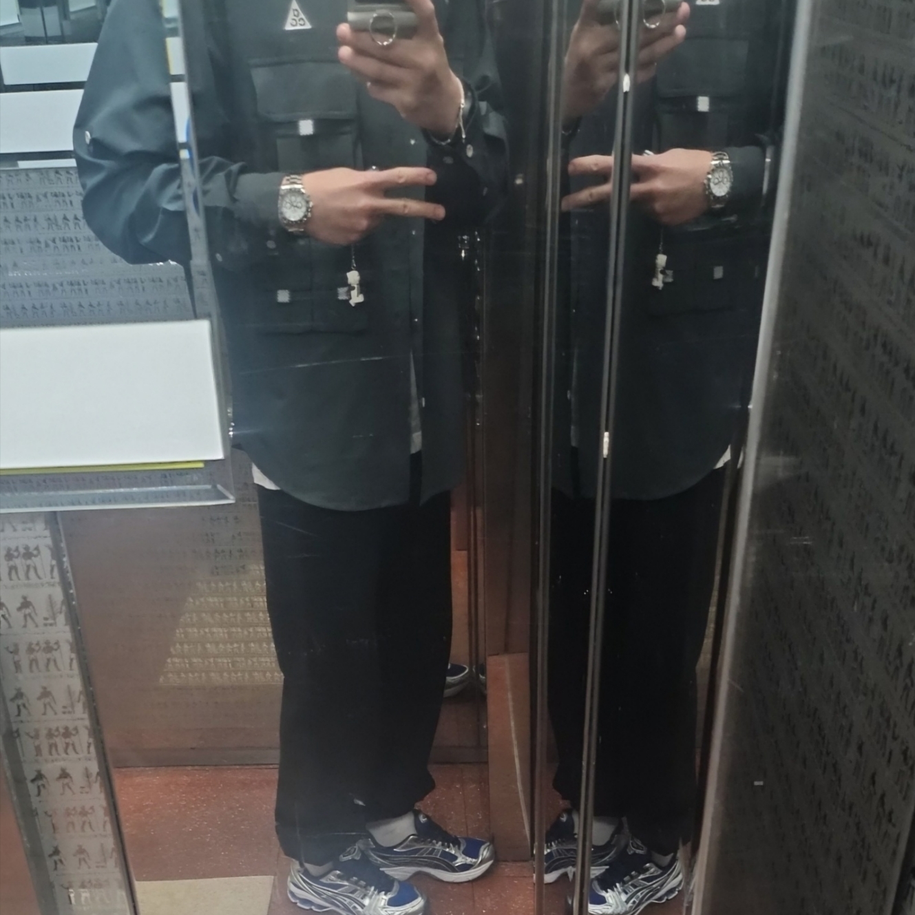 Asics Gel-Kayano 14 Monaco Blue Black, Safarispot Basic Safari Heavy Sweat Pants Black 착용 스타일 - 1