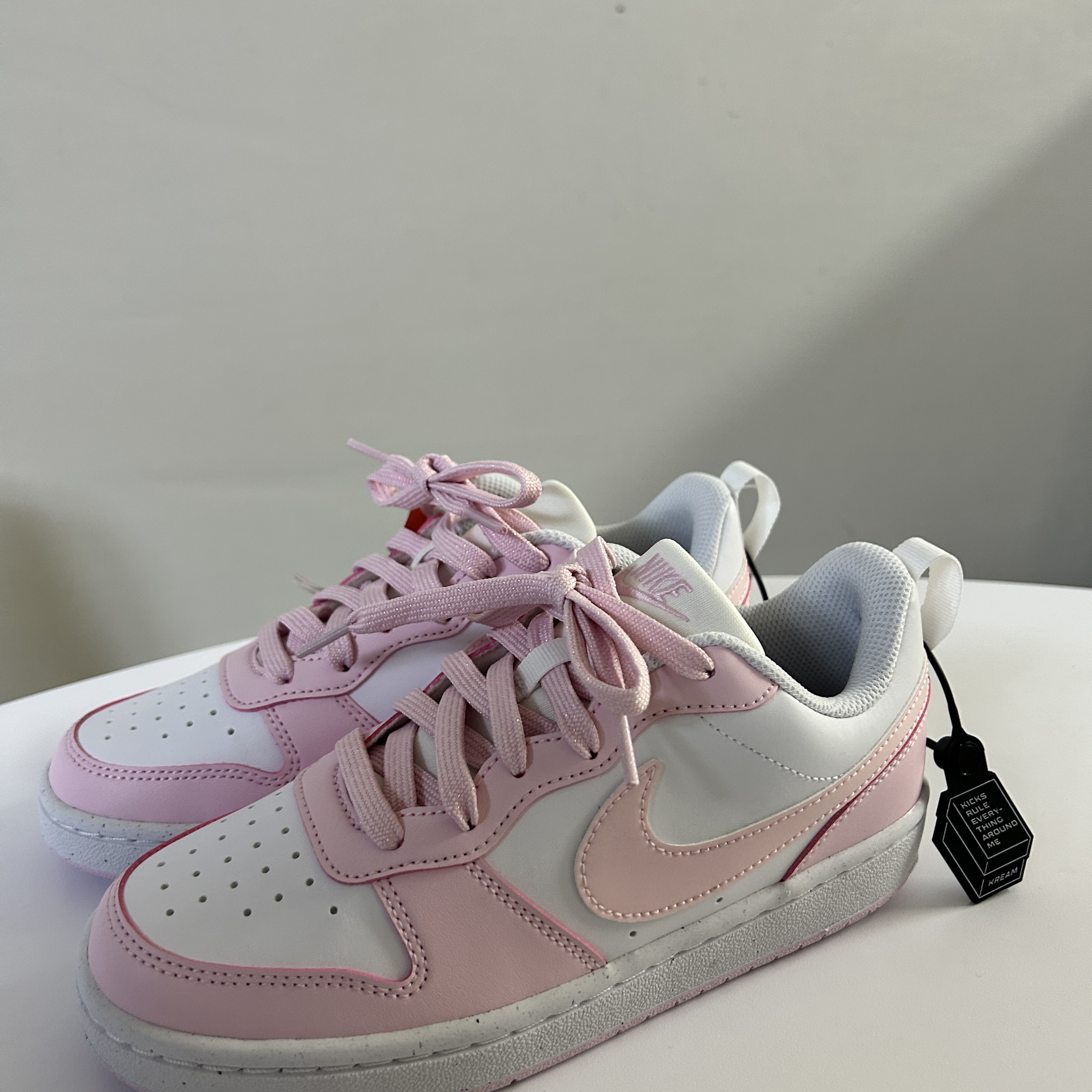 (GS) Nike Court Borough Low Recraft White Pink Foam 착용 스타일