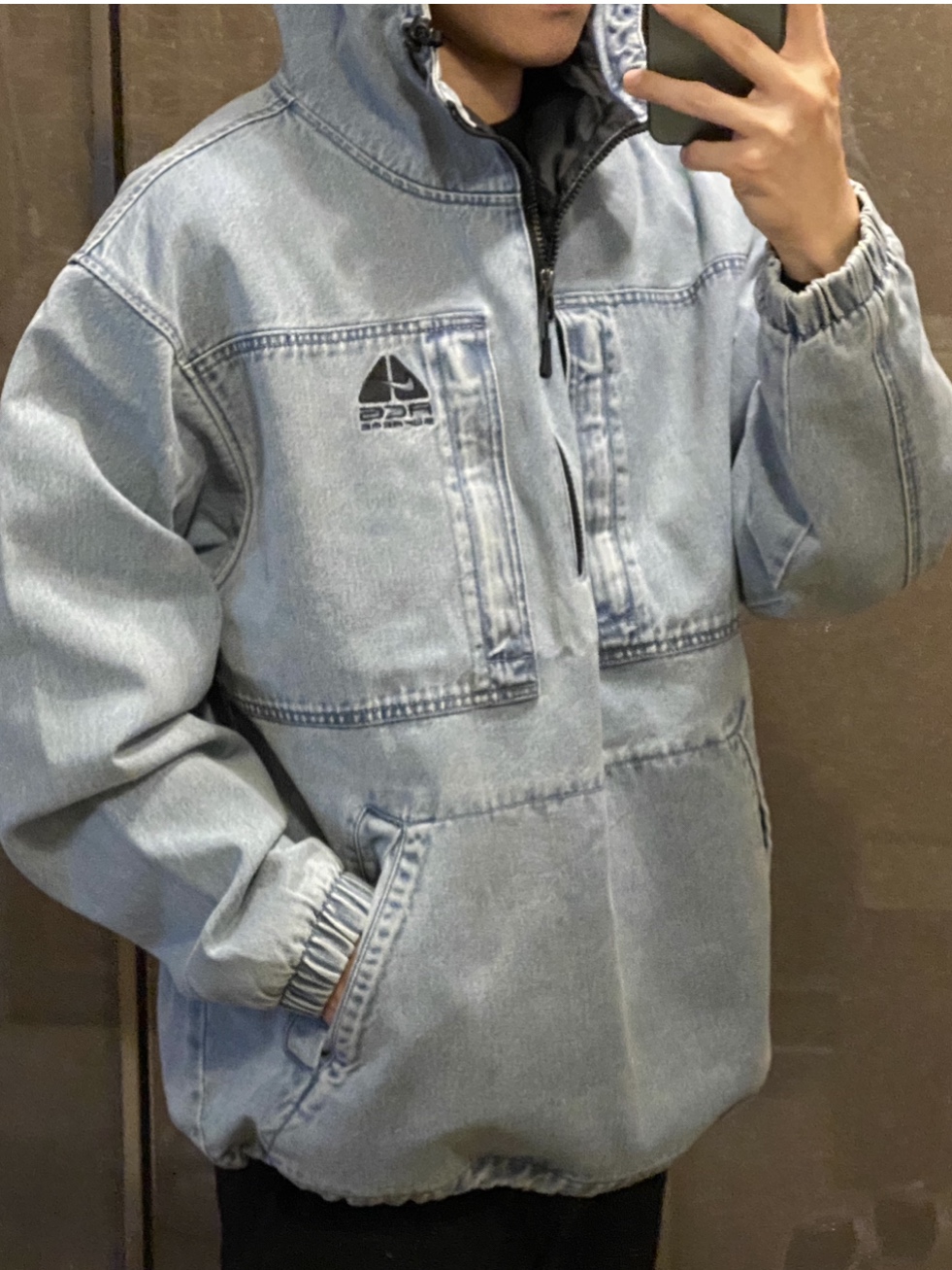 Supreme x Nike ACG Denim Pullover Washed Blue - 22FW 착용 스타일 - 2