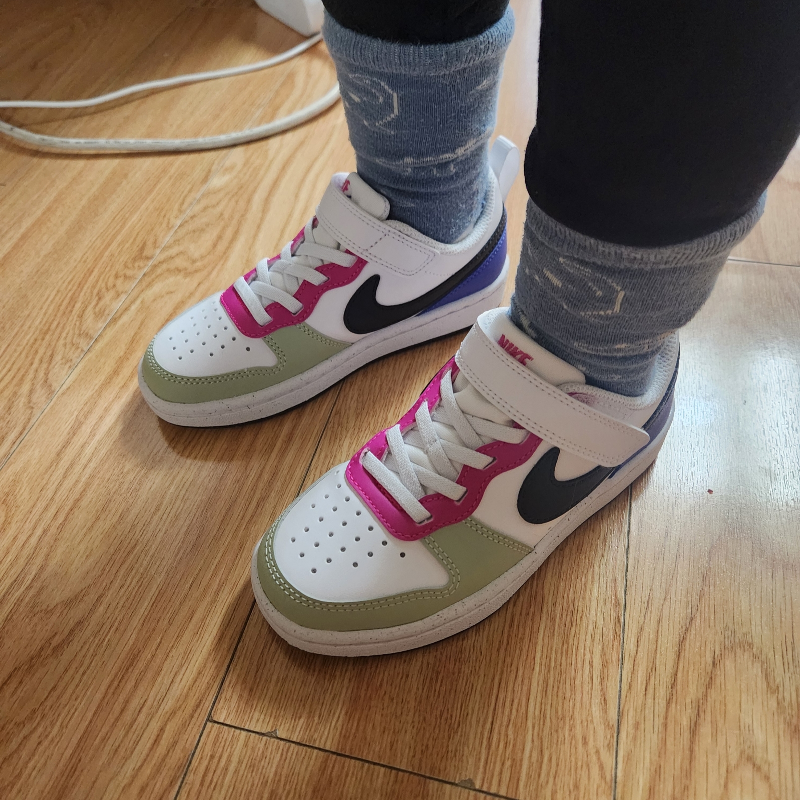 (PS) Nike Court Borough Low White Fierce Pink 착용 스타일