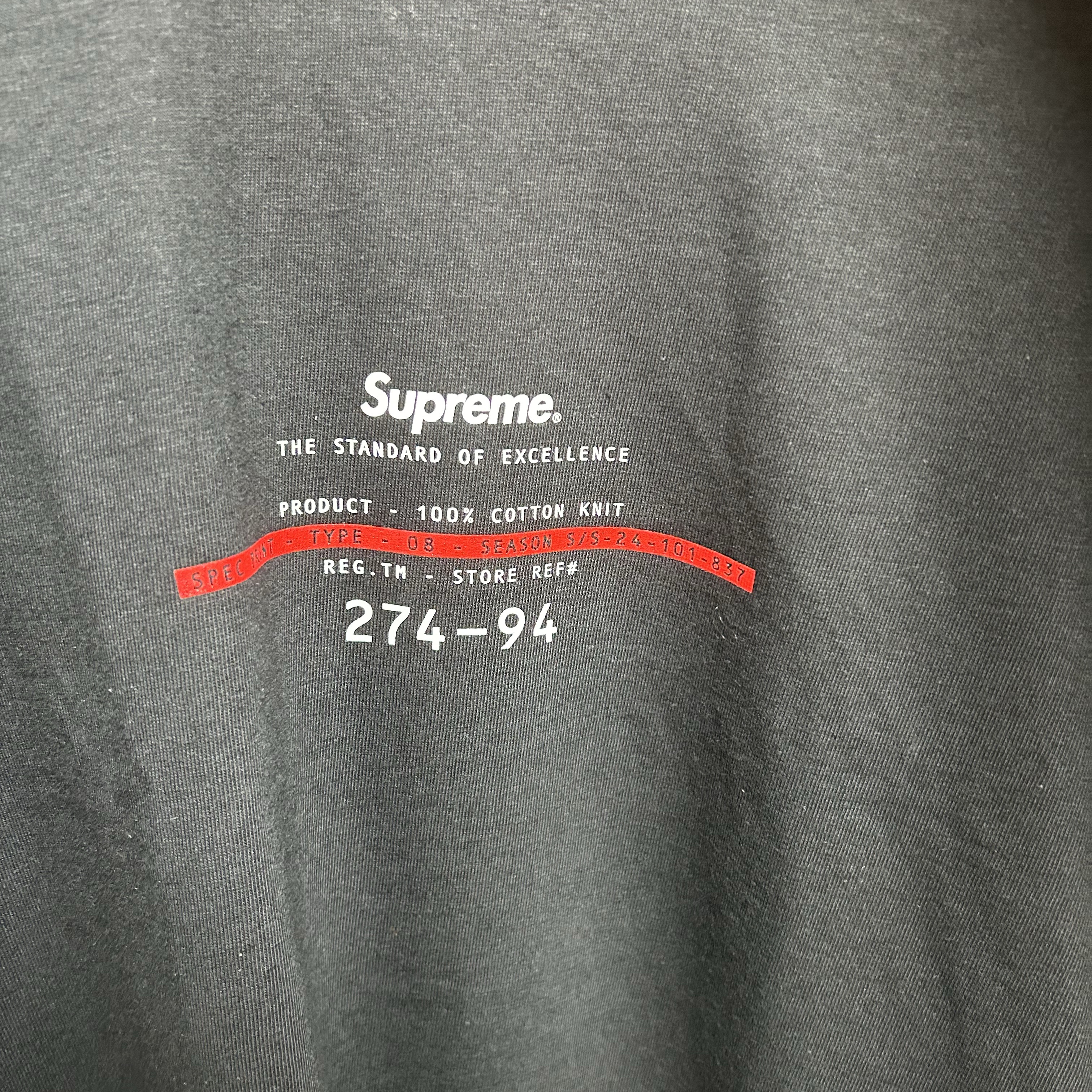 Supreme Standard T-Shirt Black - 24SS 착용 스타일