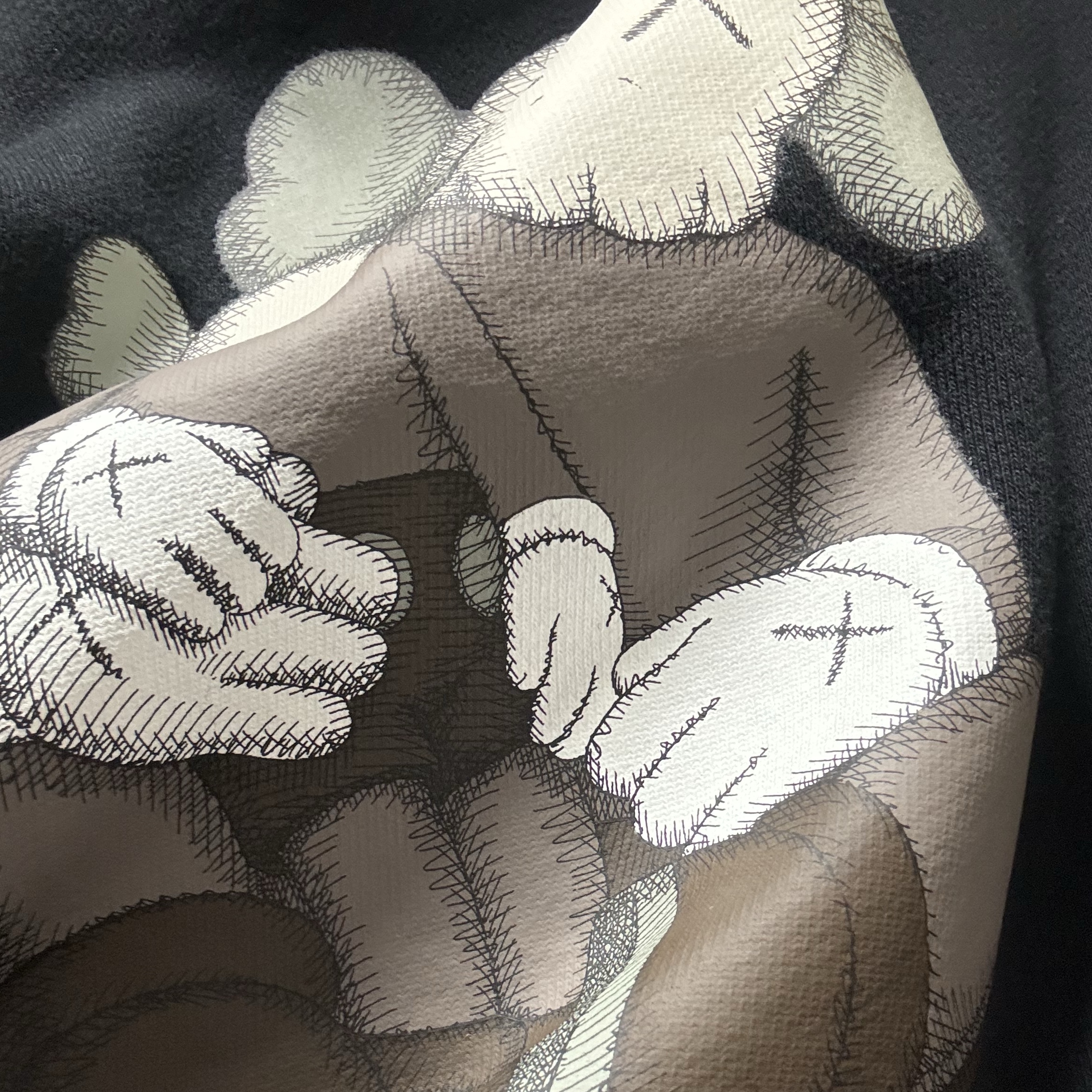 Uniqlo UT x Kaws Long Sleeve Sweatshirt Black 착용 스타일 - 1