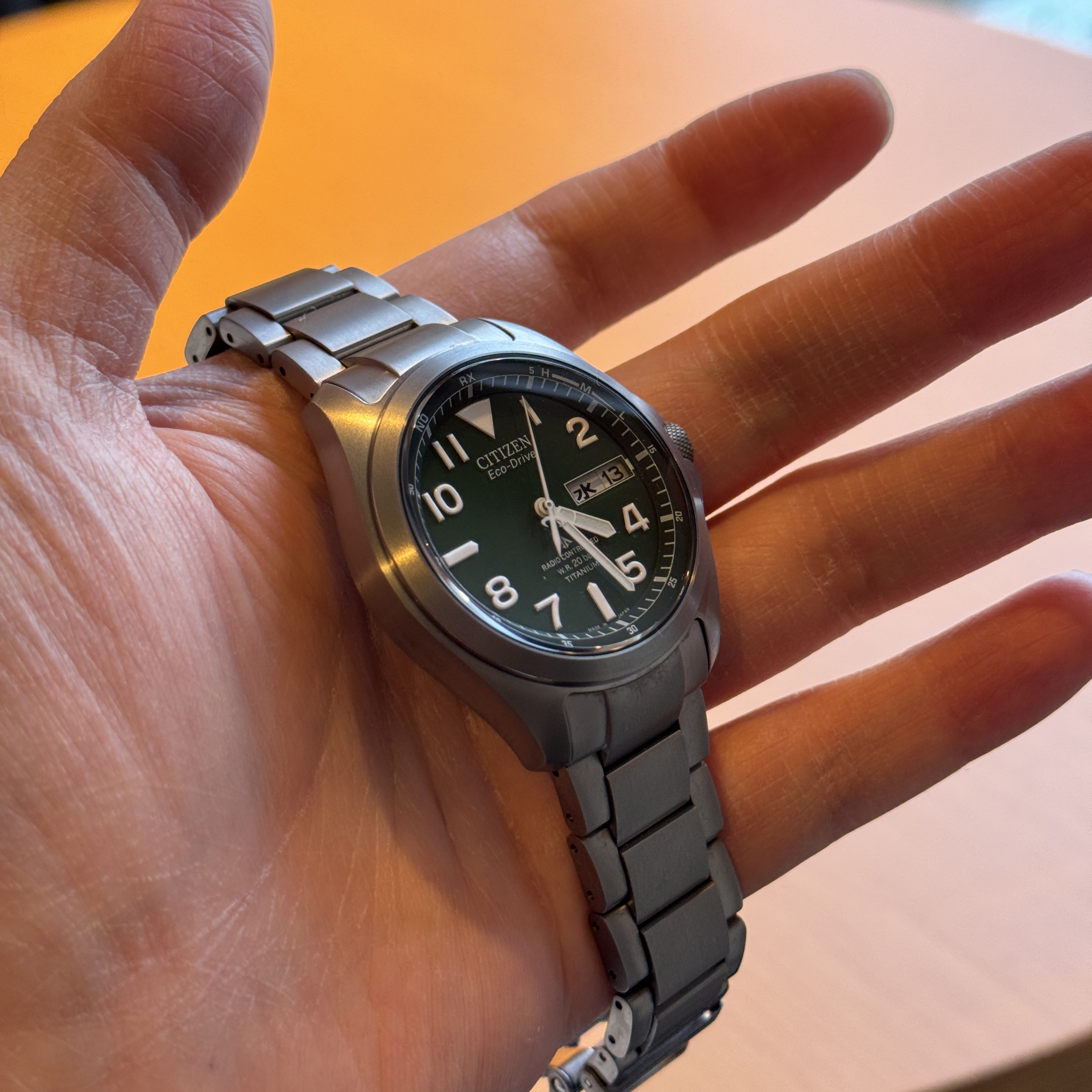 Citizen Promaster Land Eco-Drive 39mm Super Titanum Green Silver 착용 스타일