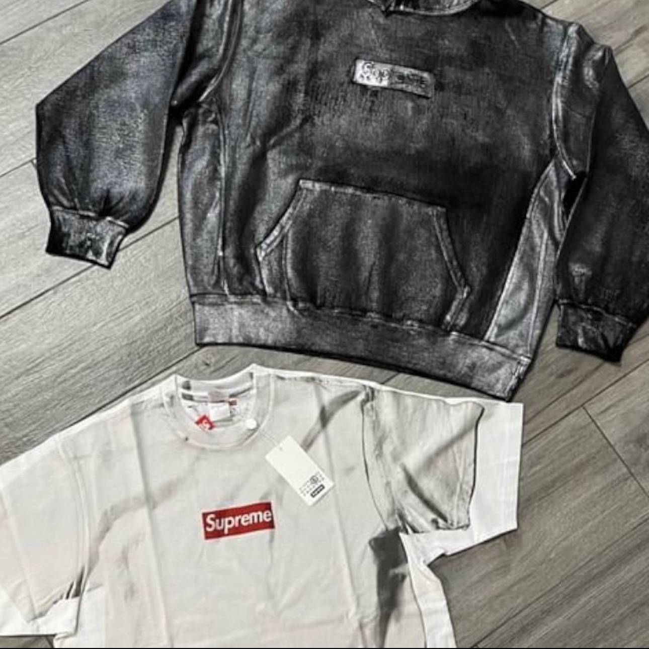 Supreme x MM6 Maison Margiela Box Logo T-Shirt White - 24SS 착용 스타일 - 3