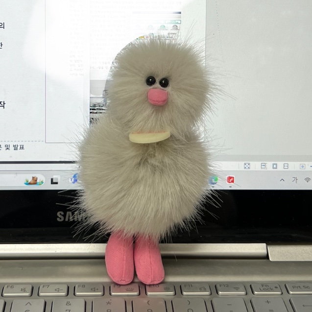 Cosymosy Mini Bird Bird Keyring Light Gray 착용 스타일 - 2