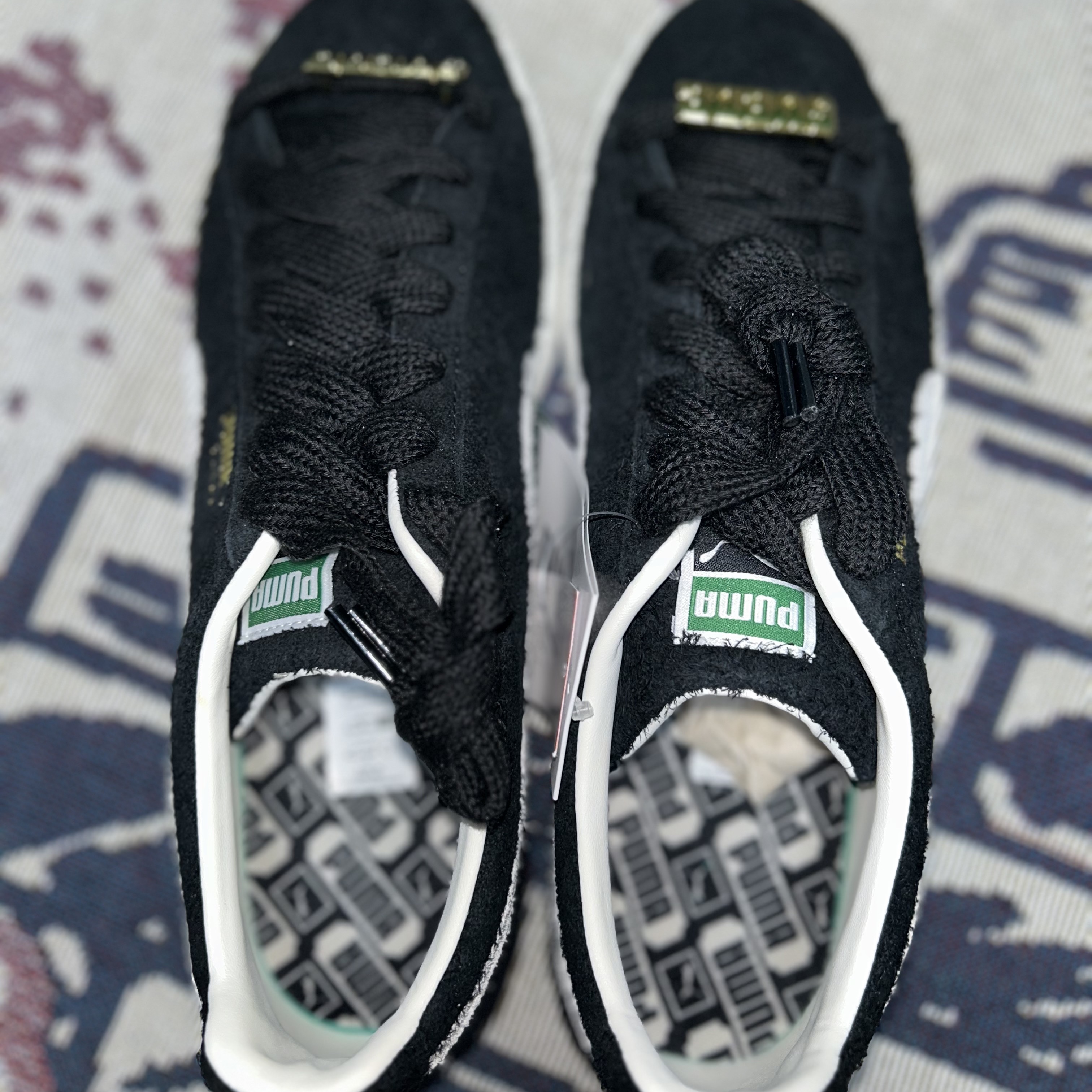 Puma Suede Fat Lace Black Warm White 착용 스타일 - 3