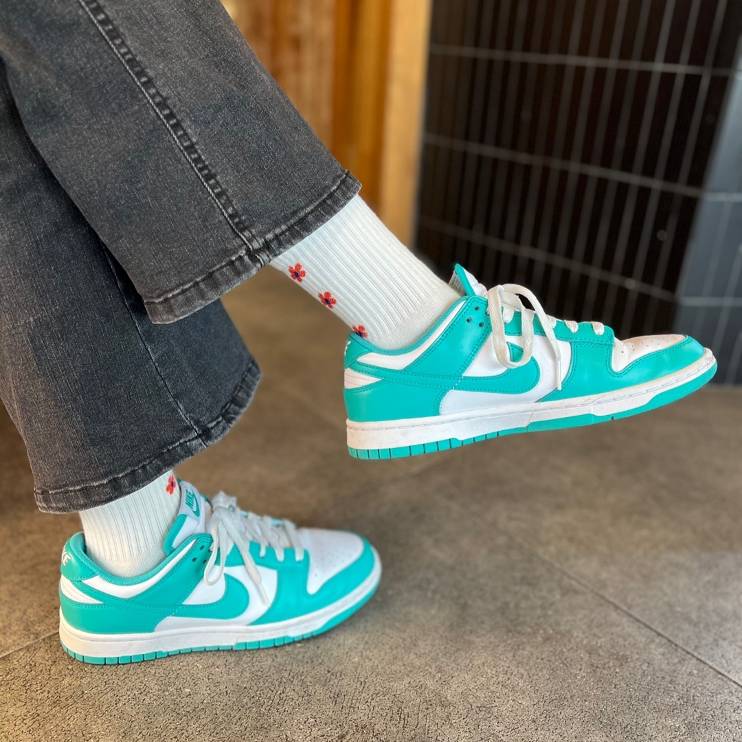 Nike Dunk Low White Clear Jade 착용 스타일