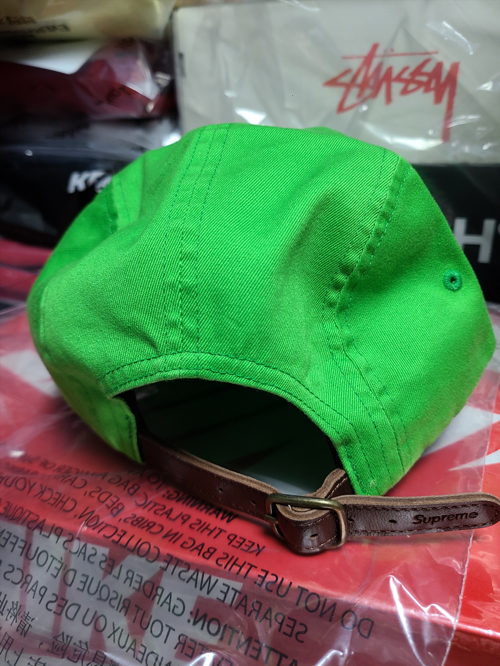 Supreme Washed Chino Twill Camp Cap Green - 24SS 착용 스타일 - 2