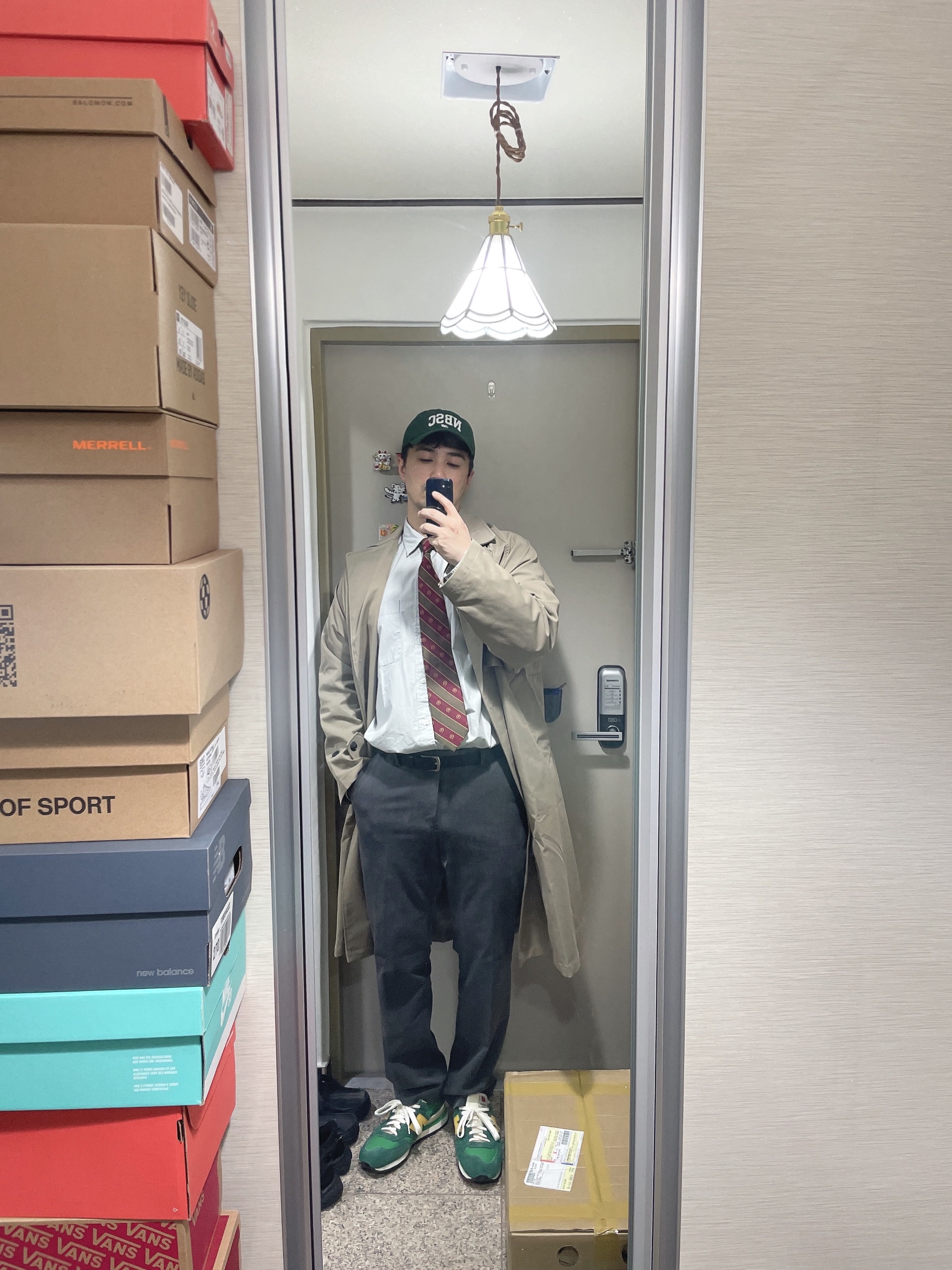 New Balance 990v1 Made in USA Green Gold 착용 스타일