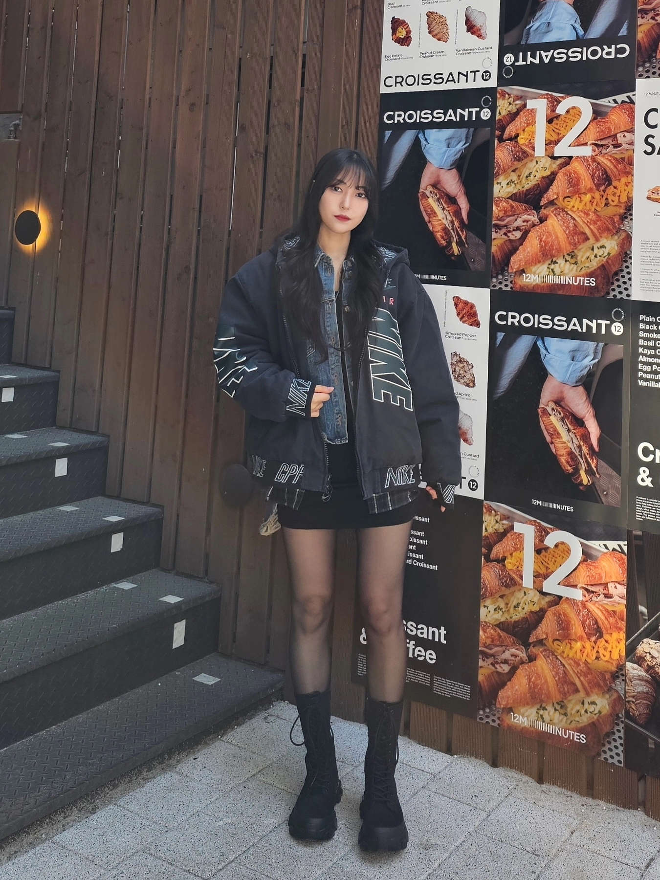 Nike x Cactus Plant Flea Market Workwear Jacket Black - US/EU, Nike x Cactus Plant Flea Market Workwear Jacket Black - Asia 착용 스타일 - 1