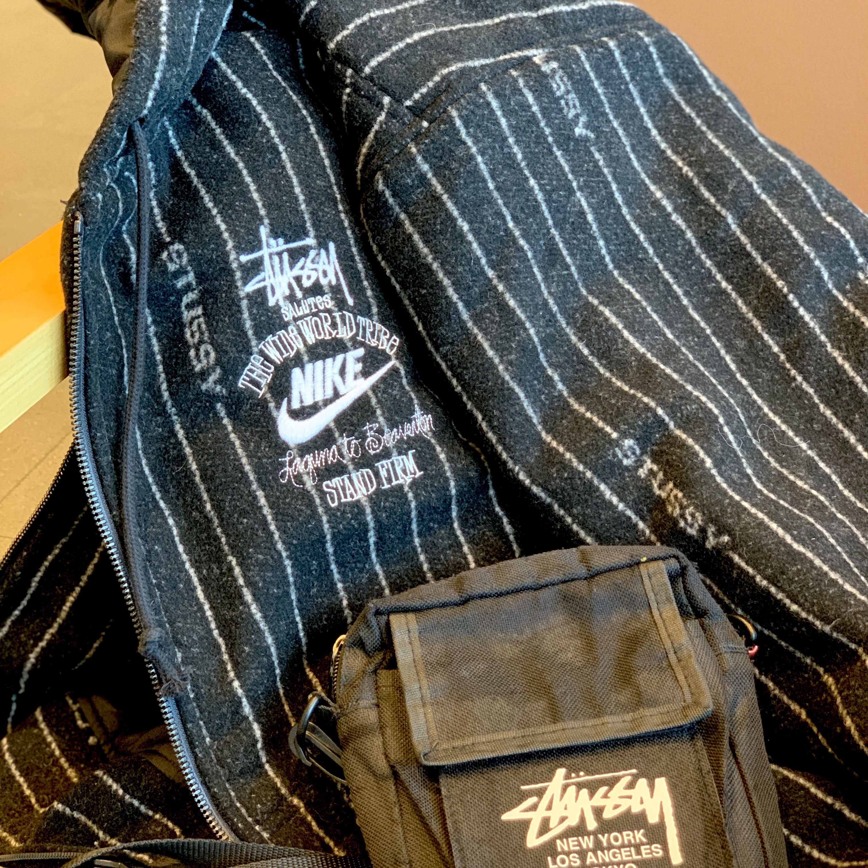 Nike x Stussy NRG Striped Wool Jacket Black (DR4023-010) 착용 스타일