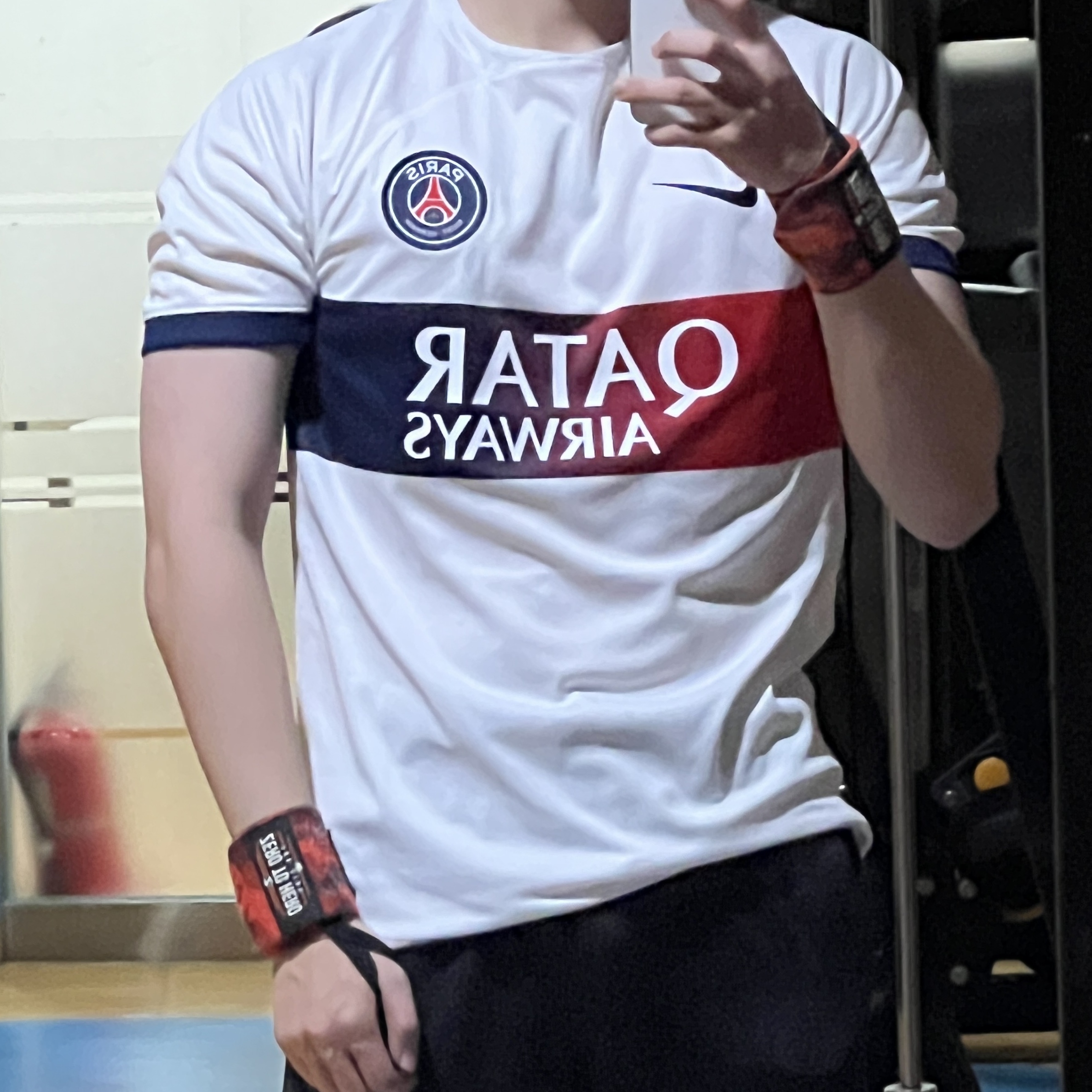 Nike Paris Saint-Germain 2023/24 Dri-Fit Stadium Away Jersey White Midnight Navy (Non Marking Ver.) 착용 스타일 - 1