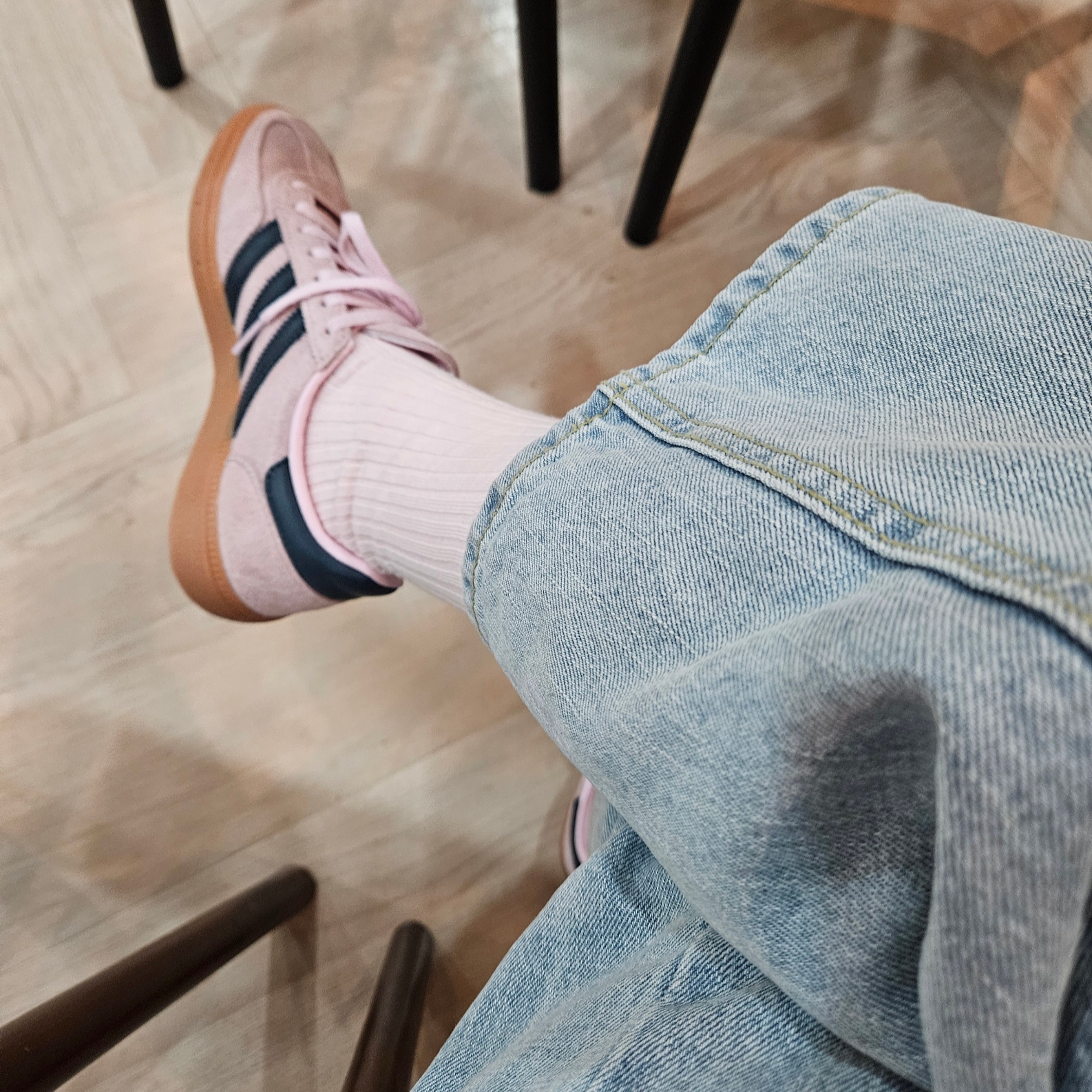 (W) Adidas Spezial Handball Clear Pink 착용 스타일