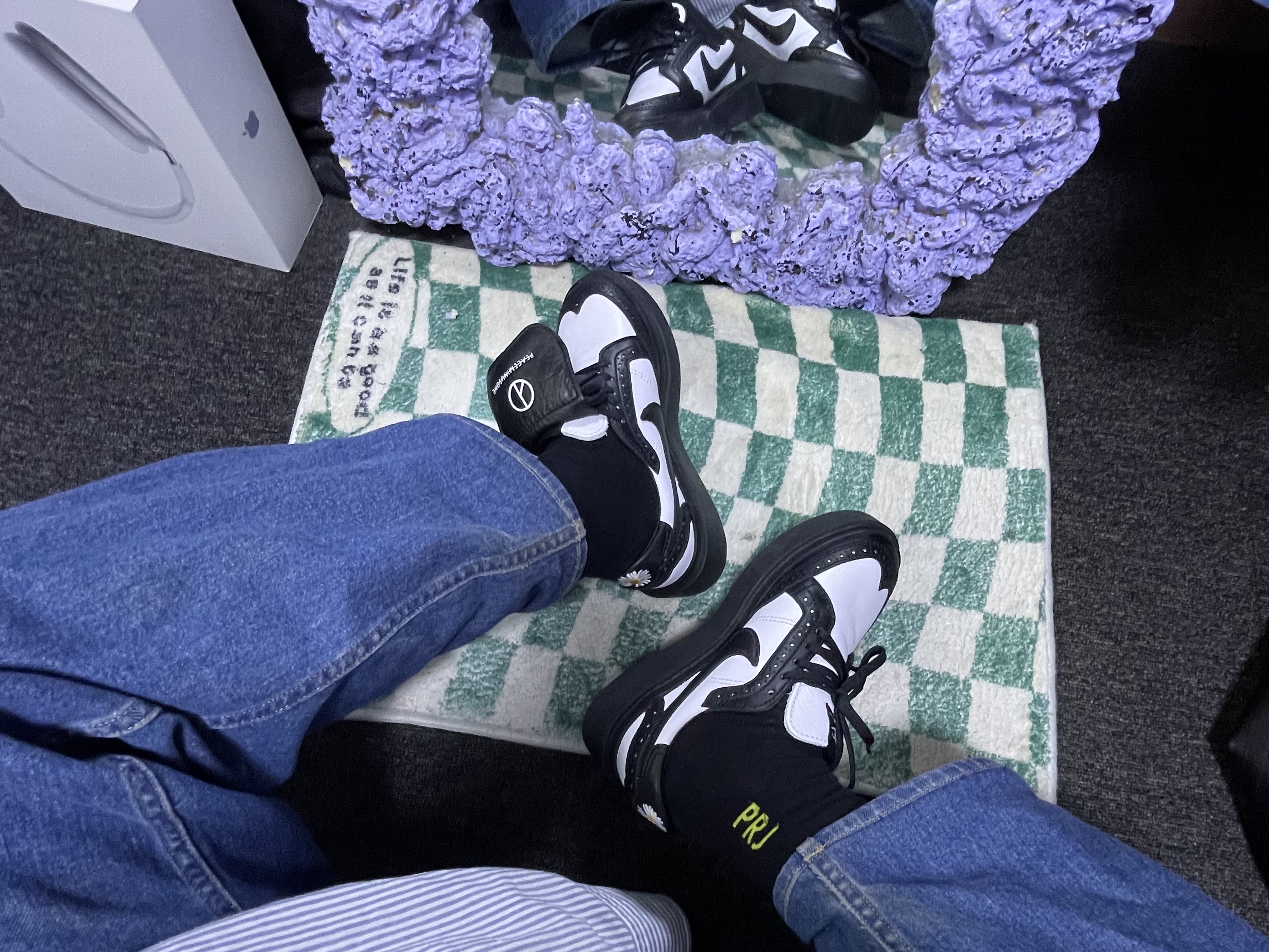 Nike x Peaceminusone Kwondo1 Black and White 착용 스타일 - 2