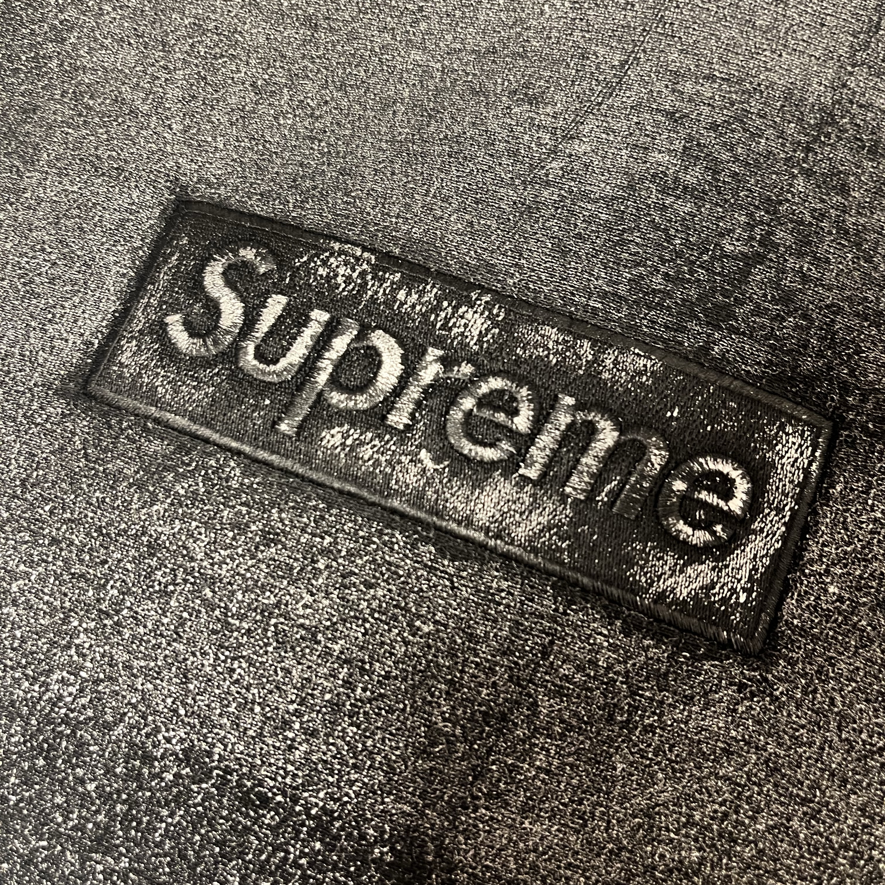 Supreme x MM6 Maison Margiela Foil Box Logo Hooded Sweatshirt Black - 24SS 착용 스타일 - 1