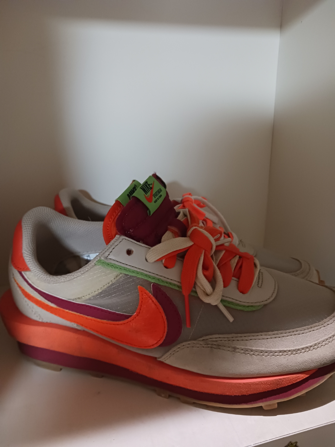 Nike x Sacai x Clot LDWaffle Orange Blaze 착용 스타일 - 1