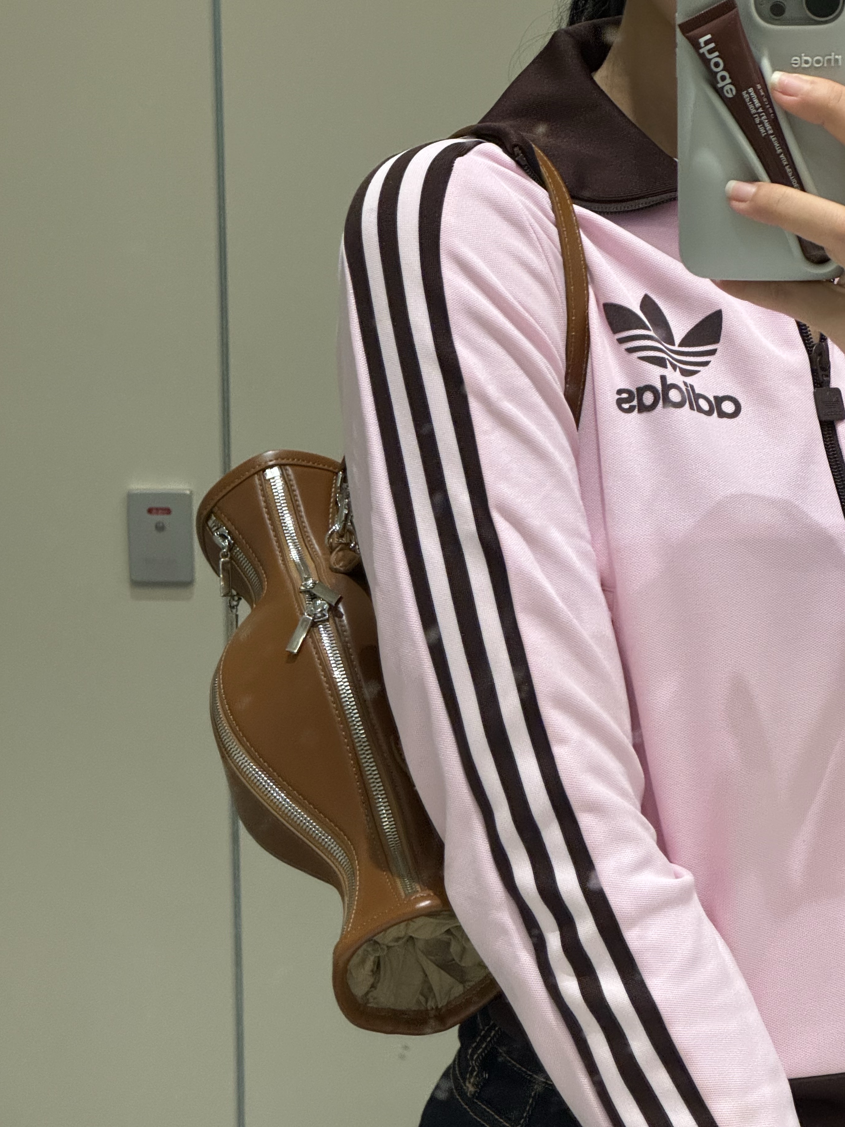 (W) Adidas Originals Beckenbauer Track Jacket Clear Pink - KR Sizing 착용 스타일 - 2