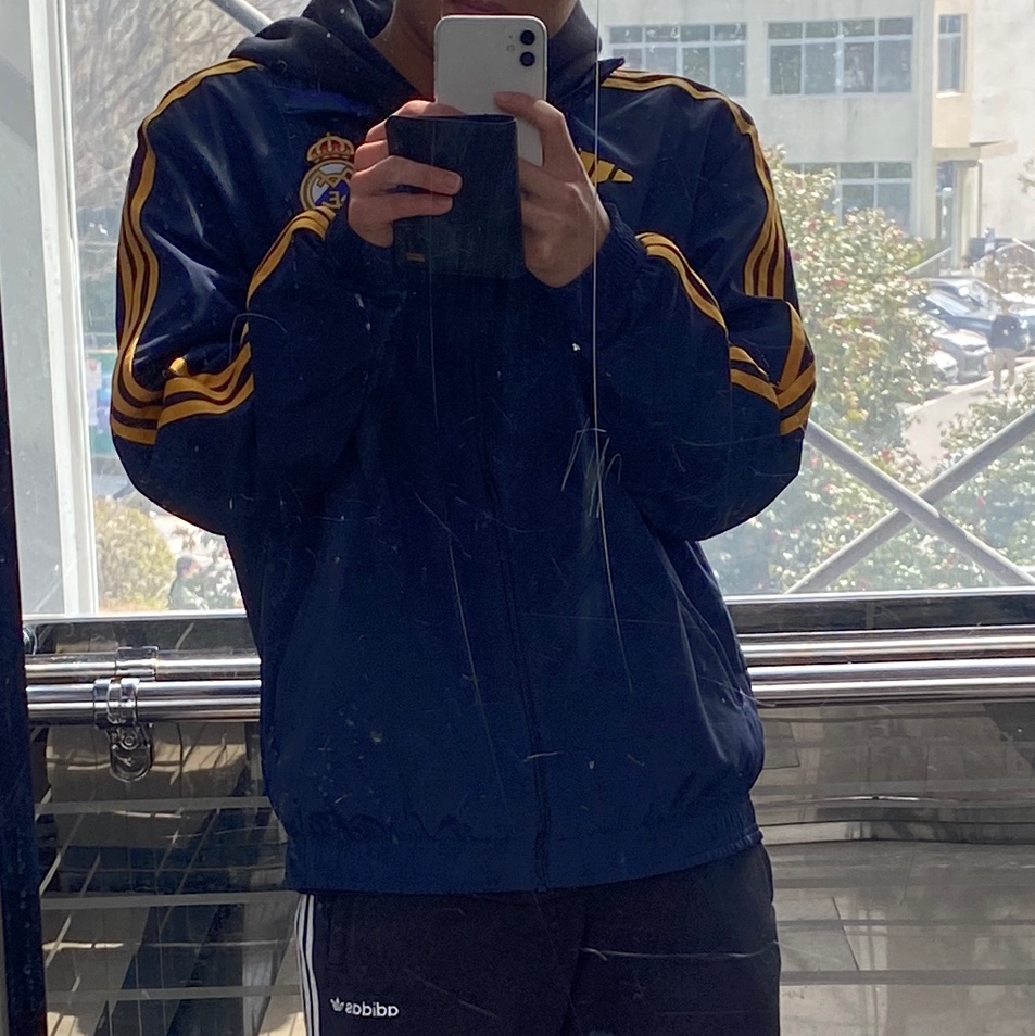 Adidas Real Madrid Anthem Jacket Legend Ink - KR Sizing 착용 스타일 - 1