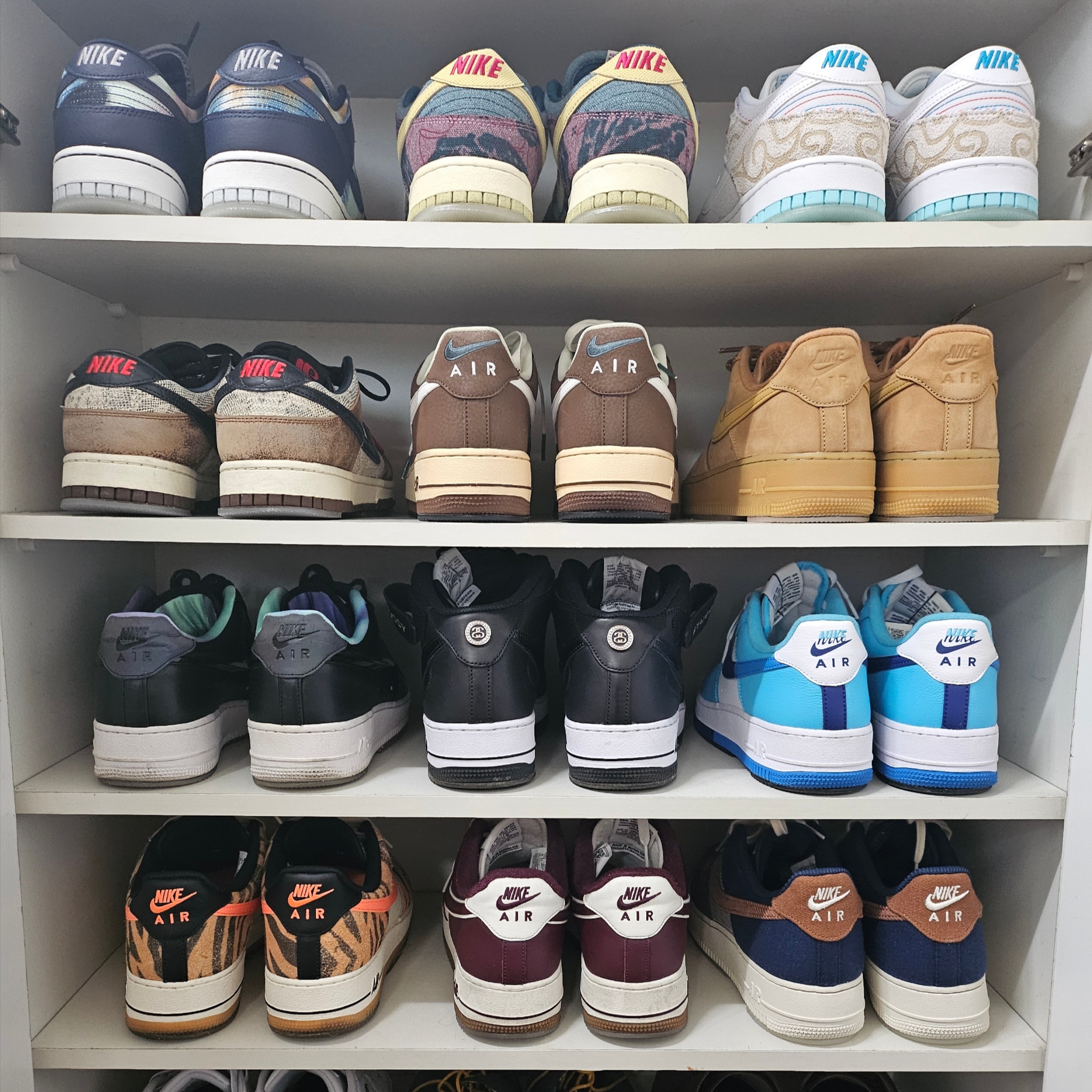 Nike Air Force 1 '07 Cacao Wow Coconut Milk, Nike Air Force 1 '07 WB Flax 착용 스타일