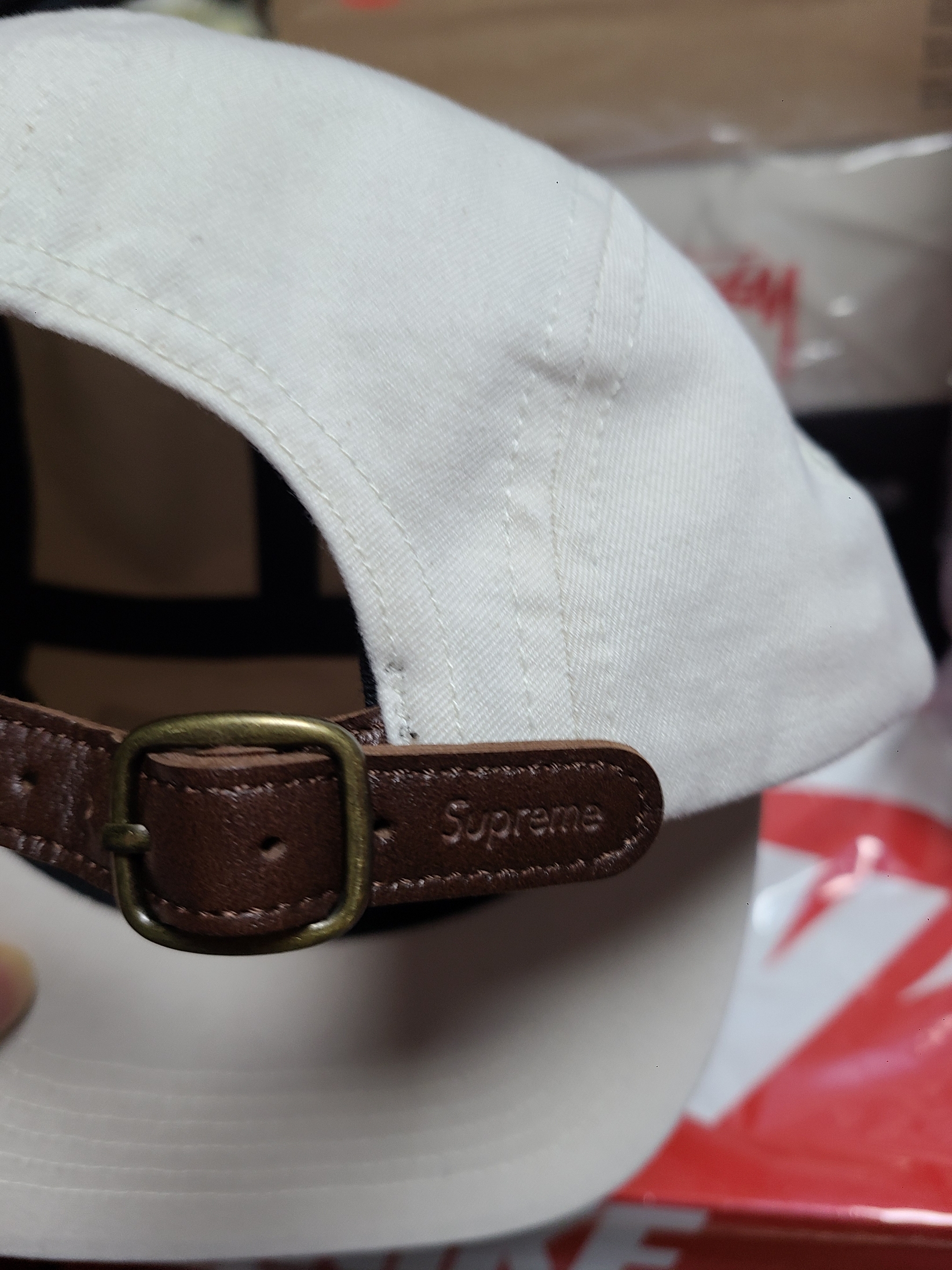 Supreme Washed Chino Twill Camp Cap Natural - 24SS 착용 스타일 - 3