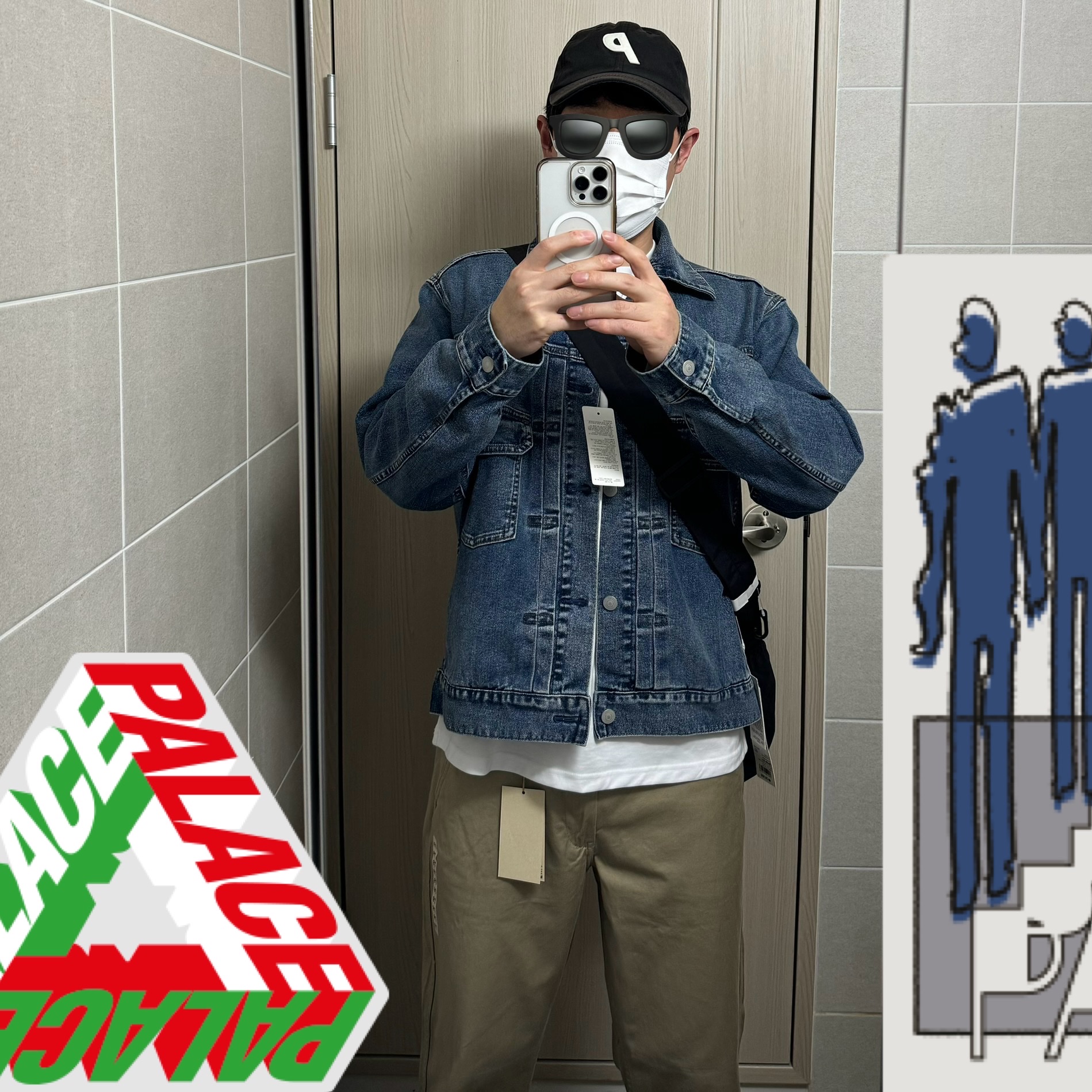 Palace Ripstop P 6-Panel Black - 21SS 착용 스타일 - 1