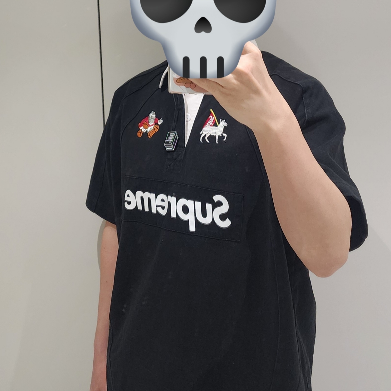 Supreme S/S Rugby Black - 24SS 착용 스타일