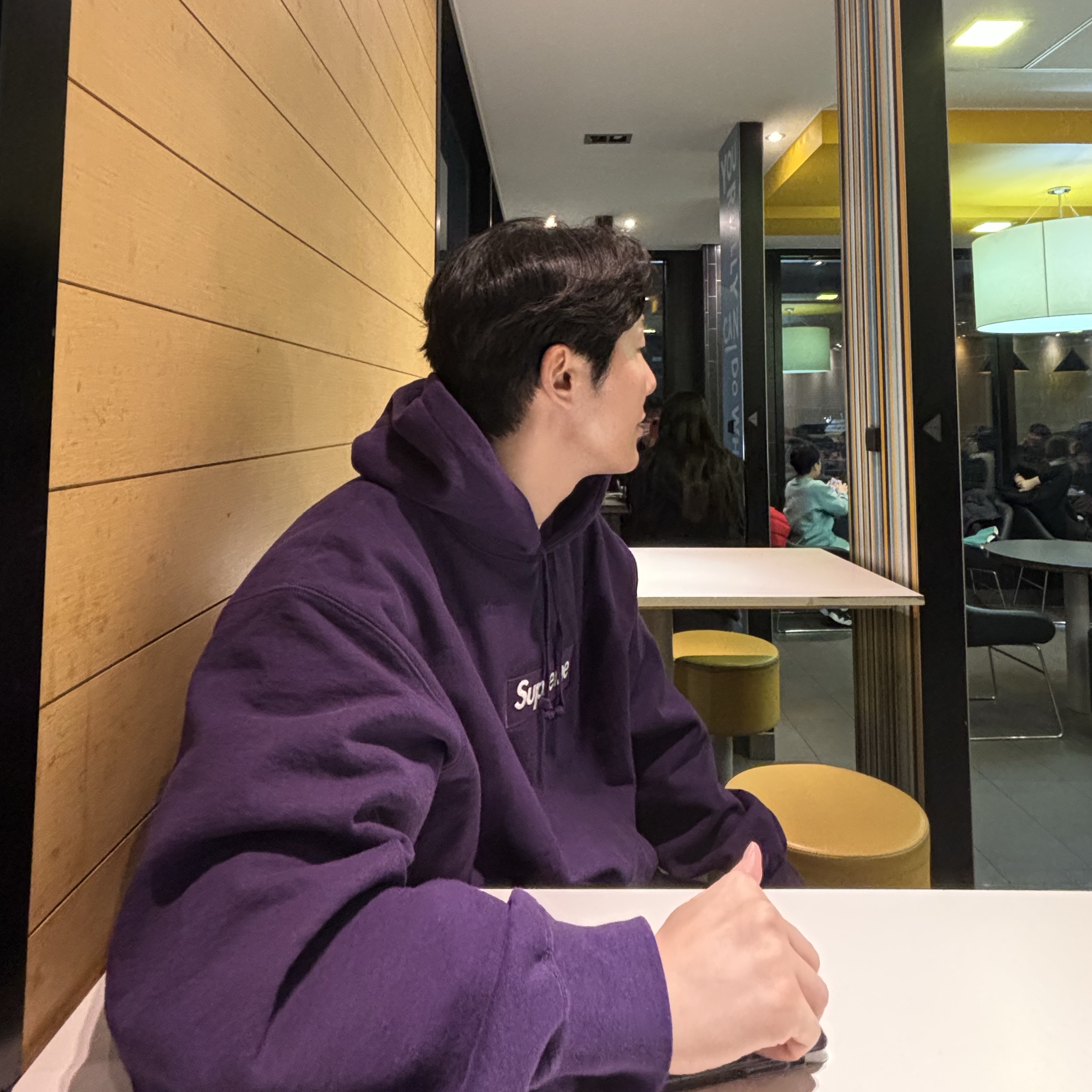 Supreme Box Logo Hooded Sweatshirt Dark Purple - 23FW 착용 스타일