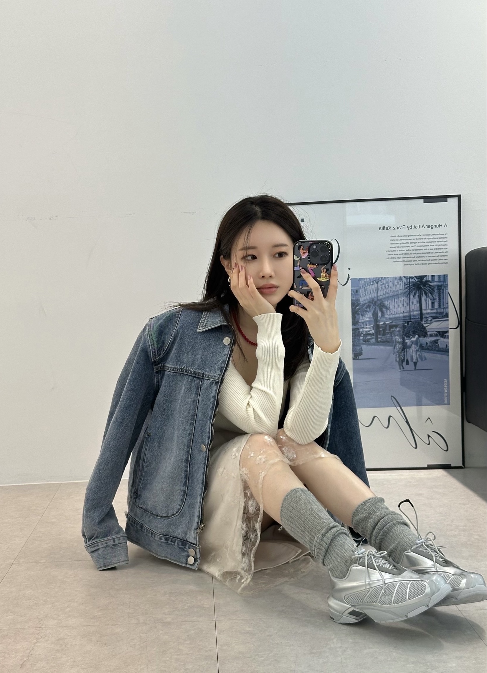 Fila Replica 2002 Grey White 착용 스타일