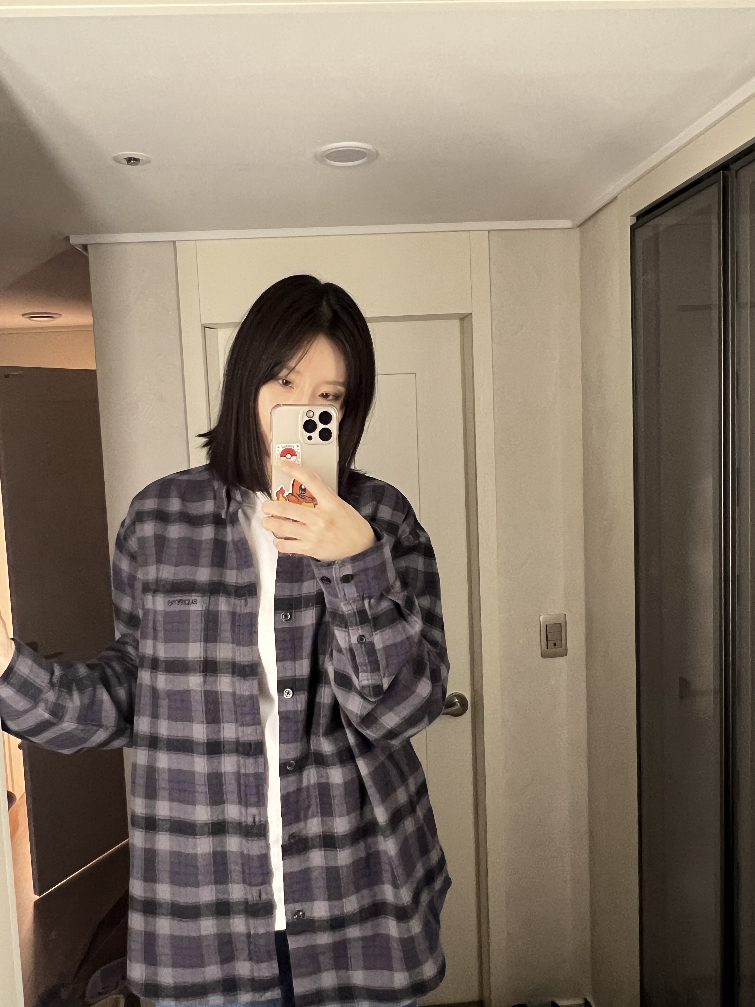 Supreme Plaid Flannel Shirt Black - 24SS 착용 스타일