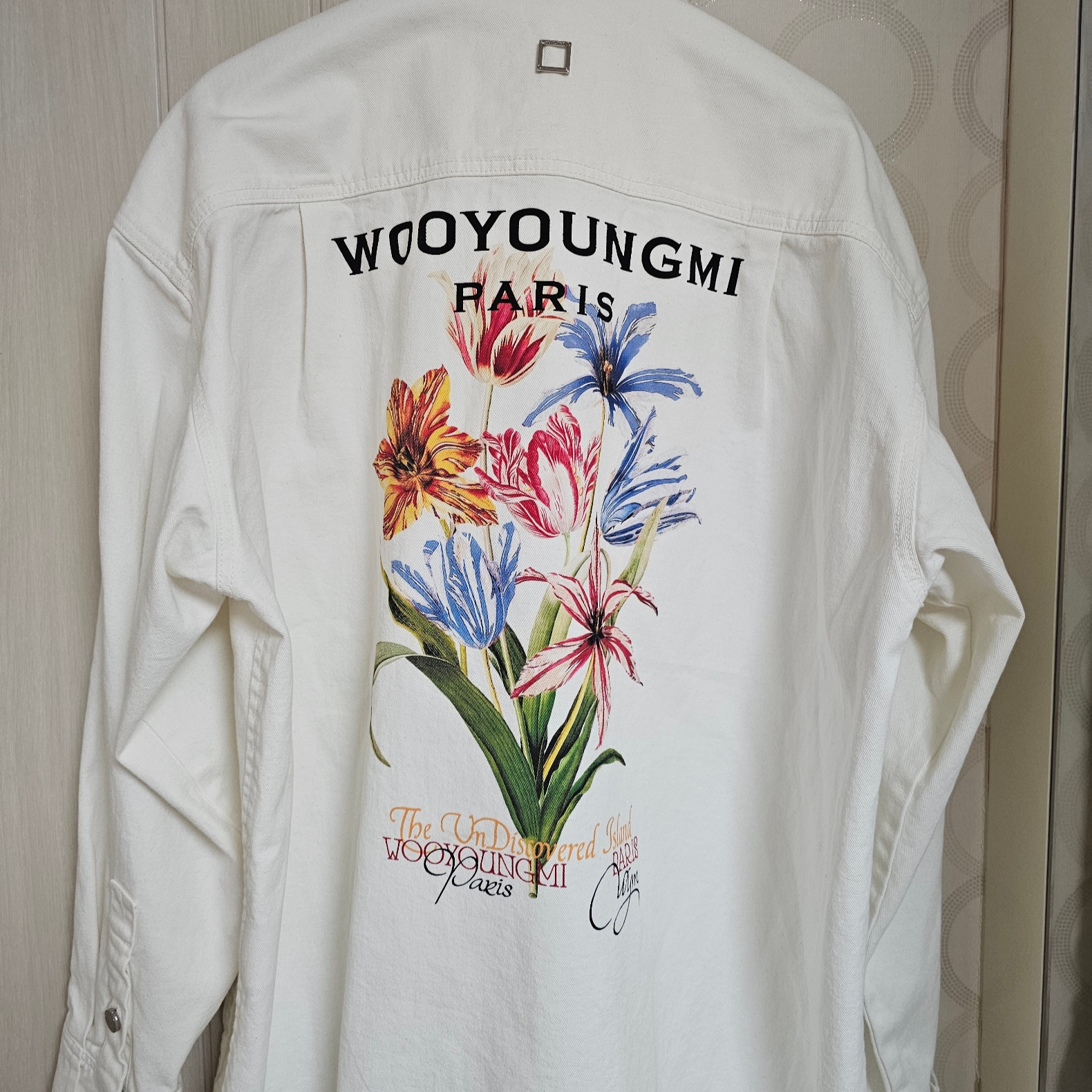 Wooyoungmi Flower Print Denim Shirt White - 24SS 착용 스타일