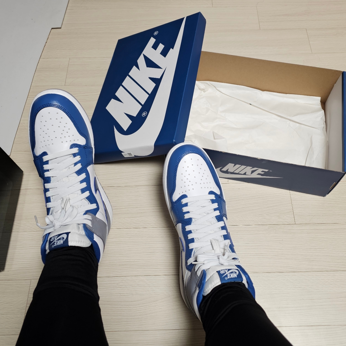 Jordan 1 Retro High OG True Blue 착용 스타일 - 1