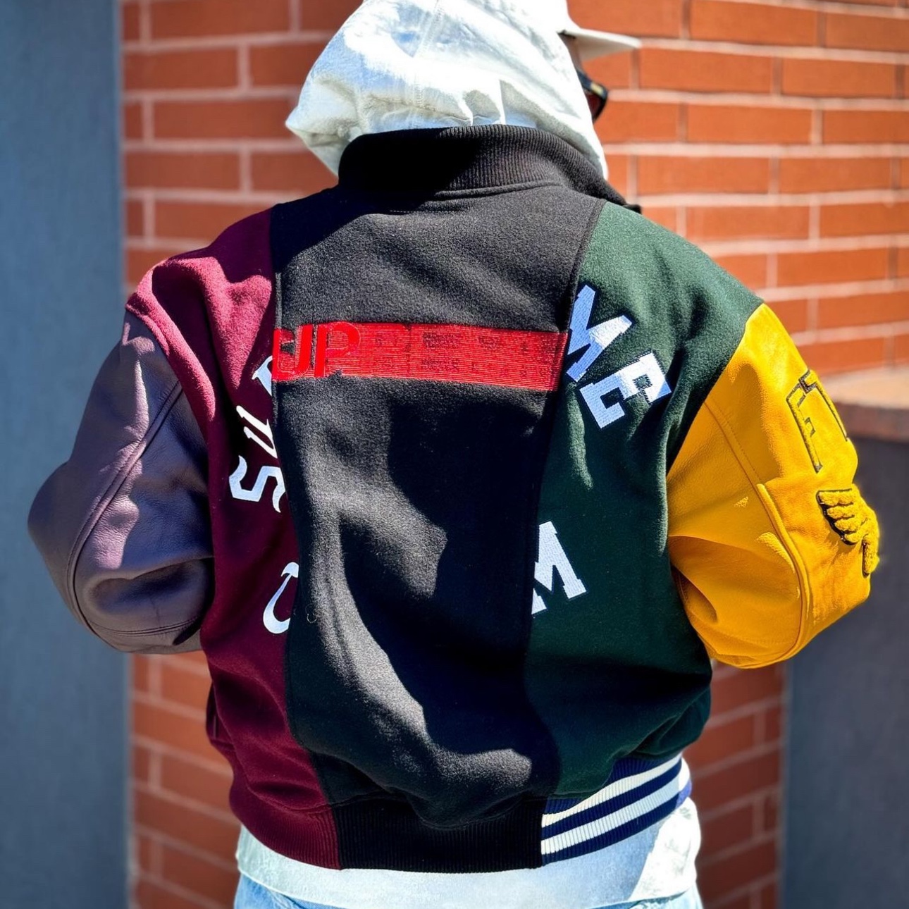 Supreme x MM6 Maison Margiela Split Varsity Jacket Multicolor - 24SS 착용 스타일 - 2