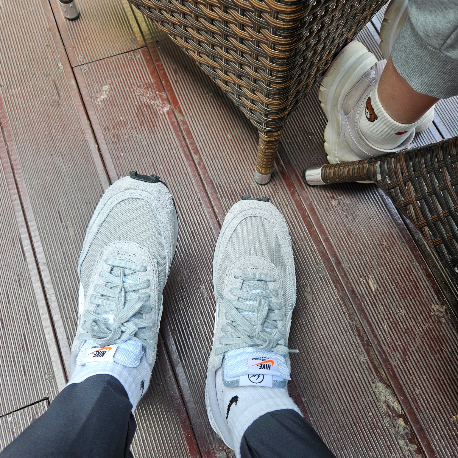 Nike x Sacai x Fragment LDWaffle Light Smoke Grey 착용 스타일