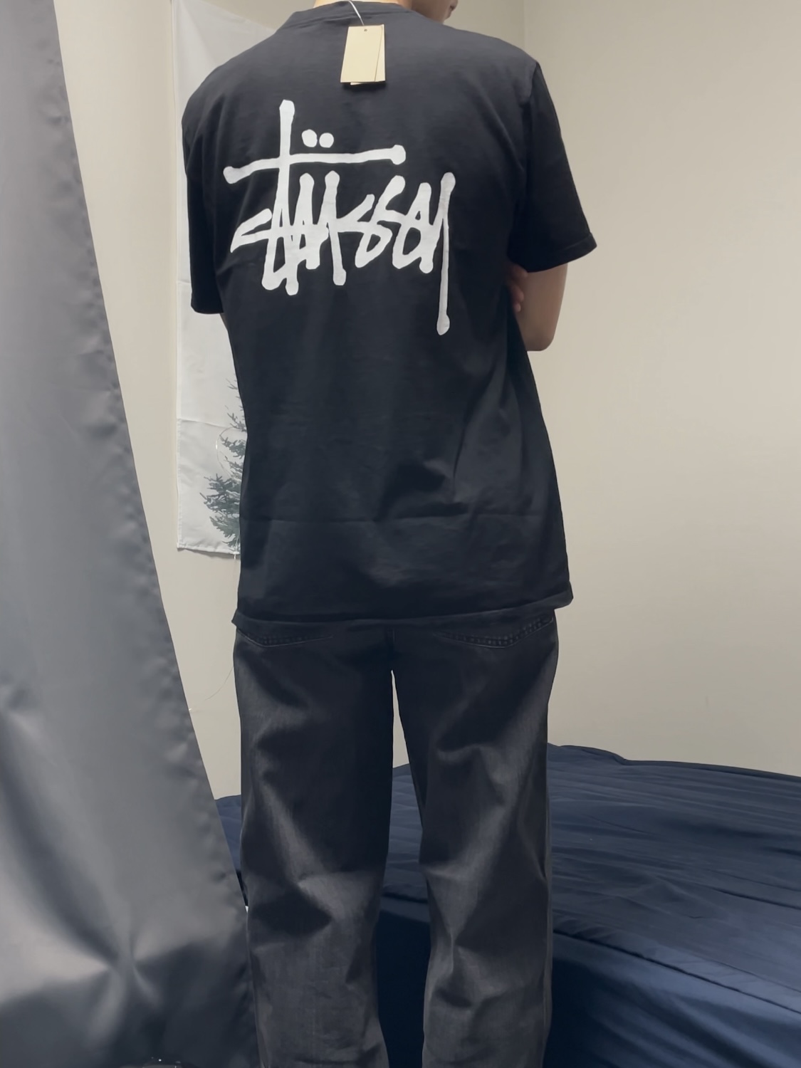 Stussy Basic Stussy Pigment Dyed T-Shirt Black 2024 착용 스타일